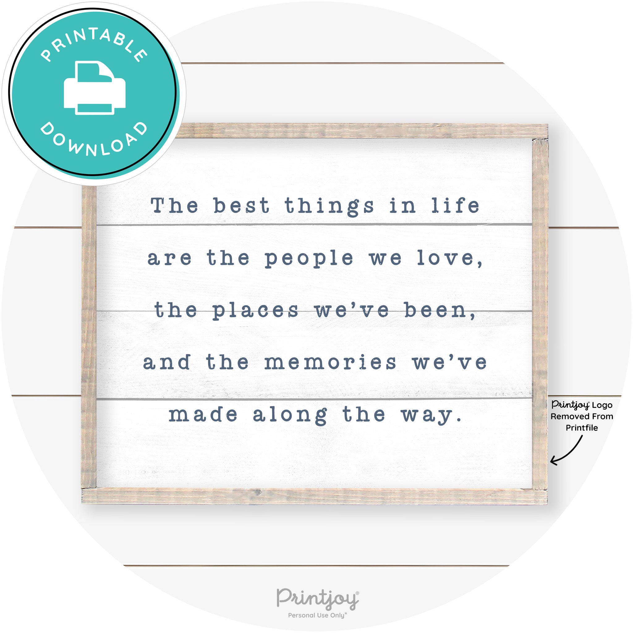 Best Things Quote Farmhouse Living Room Wall Art Free Printable - Printjoy