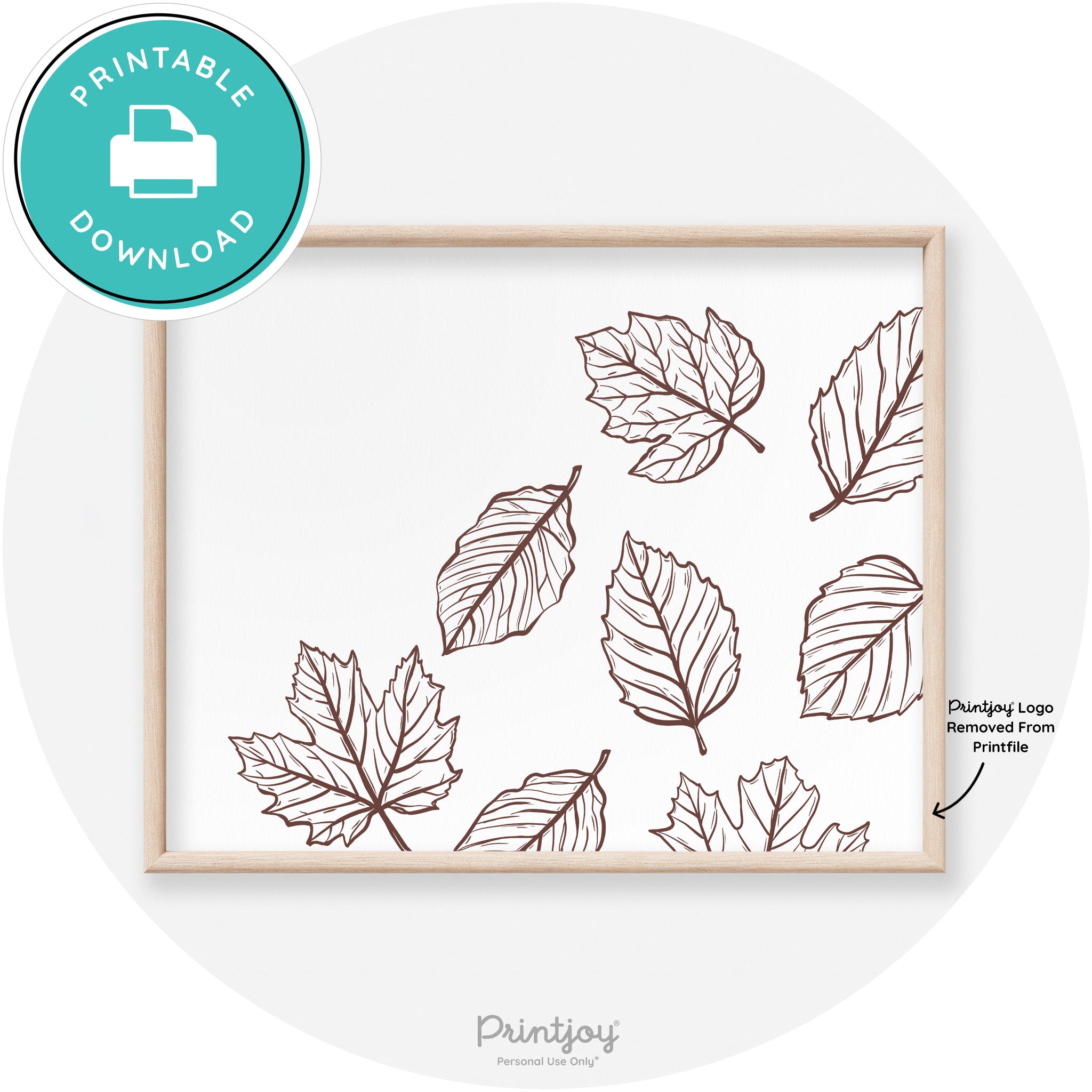 Falling Leaves Drawing Fall Modern Transitional Wall Art Free Printable - Printjoy