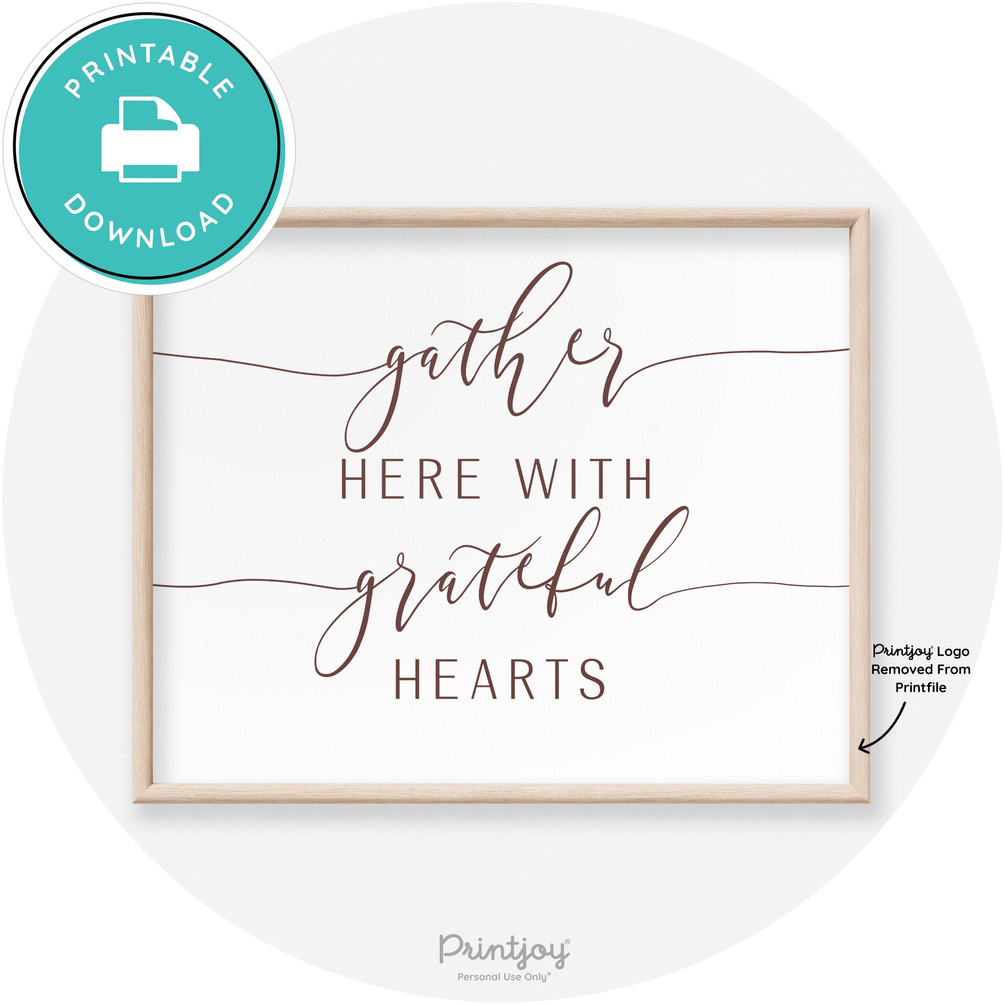 Gather Here Grateful Hearts Thanksgiving Transitional Art Free Printable - Printjoy