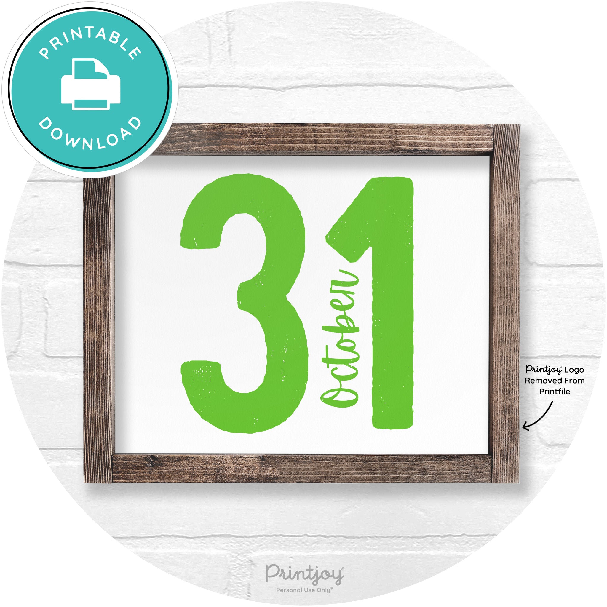 October 31 Halloween Rustic Farmhouse Wall Art Free Printable - Printjoy