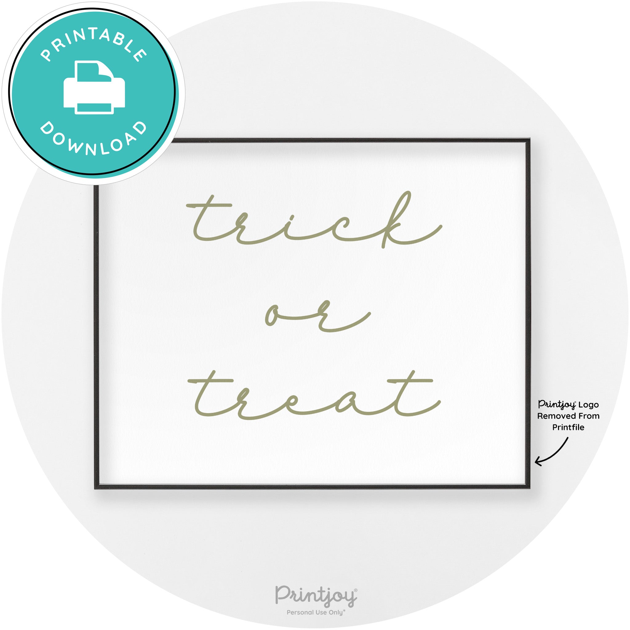 Halloween Cute Trick Or Treat Modern Chic Wall Art Printable - Printjoy