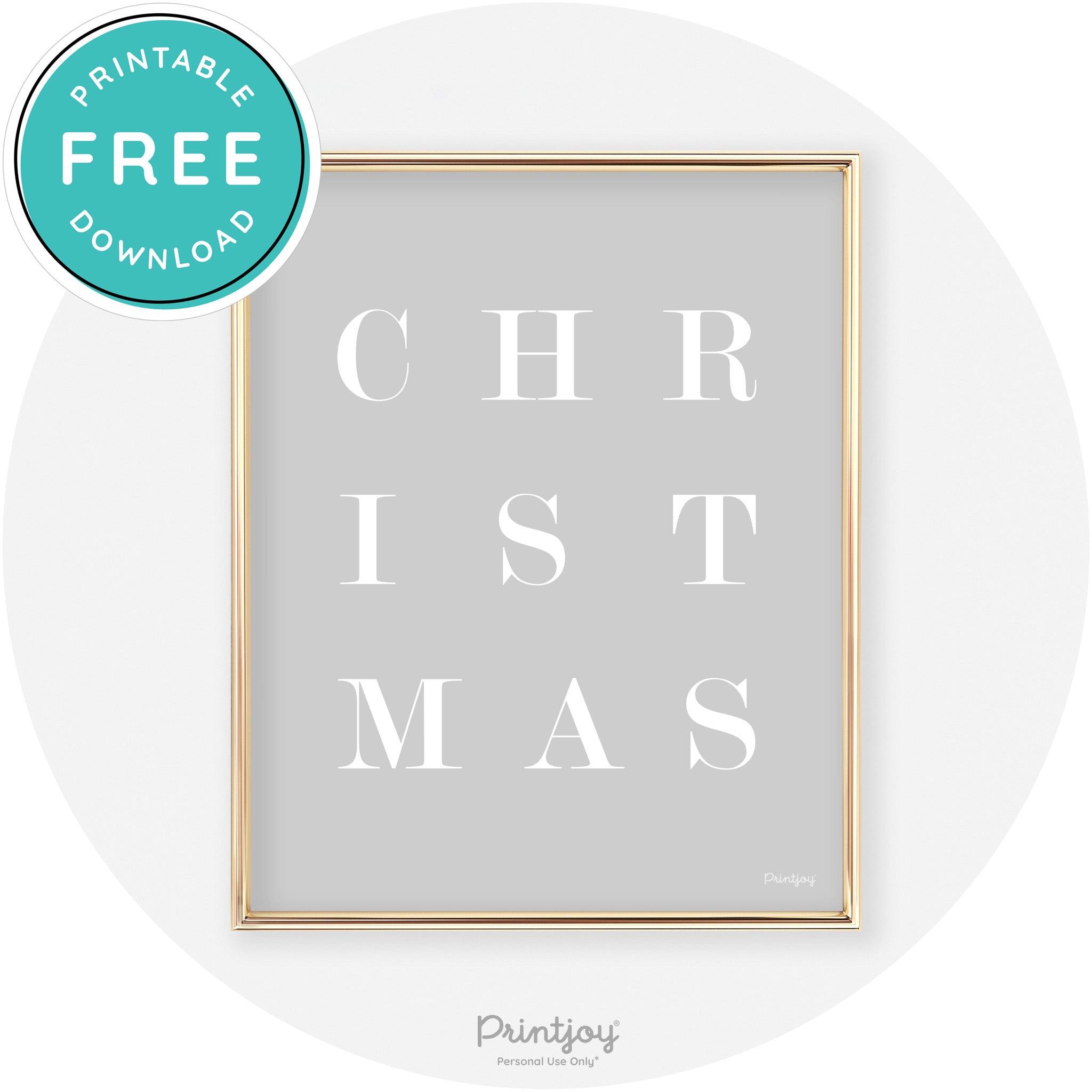 Christmas Typography Cute Modern Chic Decor Wall Art Free Printable - Printjoy