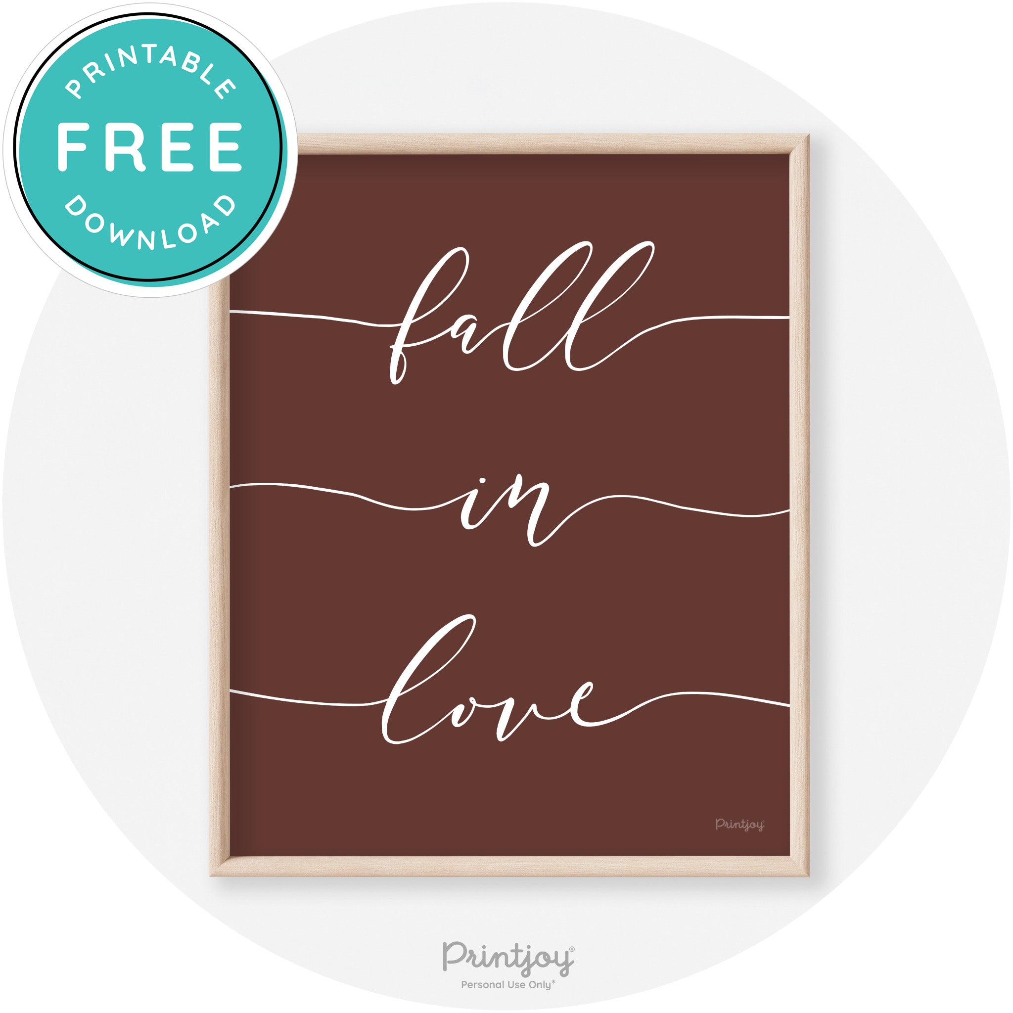 Fall In Love Autumn Modern Transitional Wall Art Decor Free Printable - Printjoy