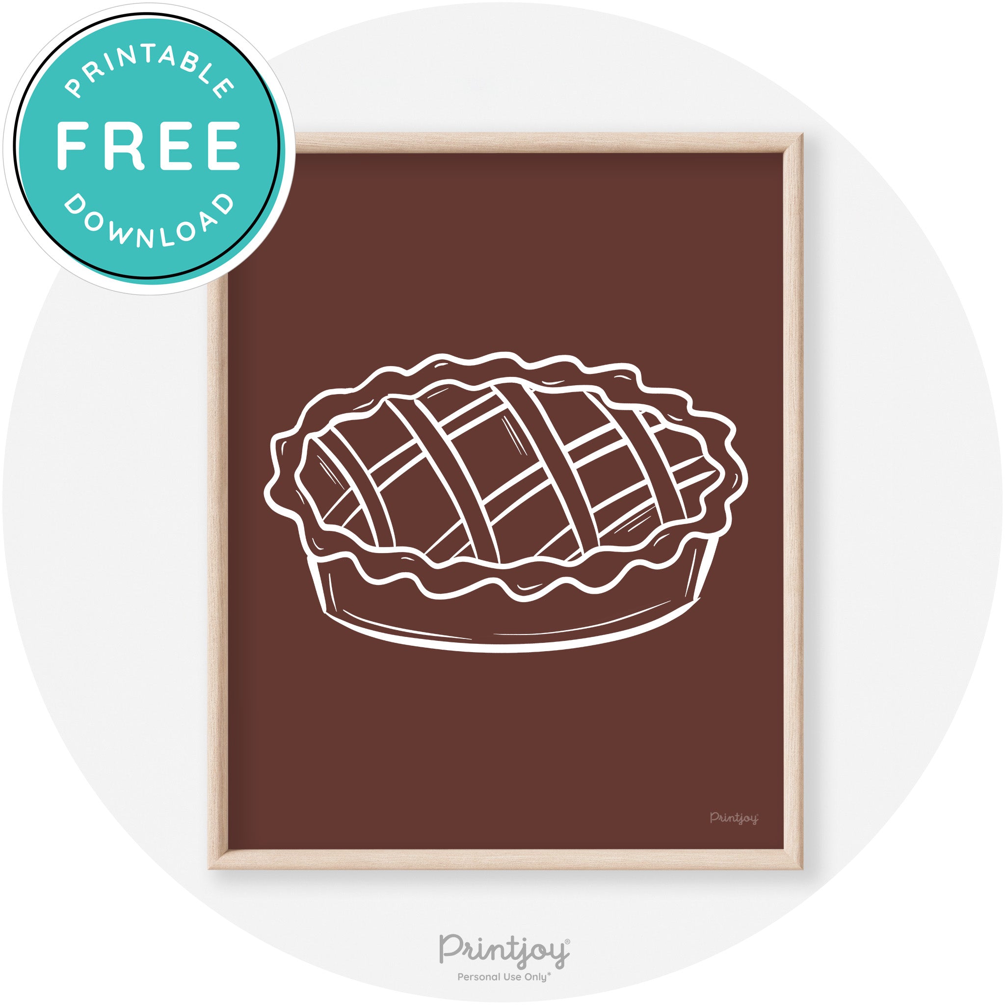 Pie Drawing Thanksgiving Modern Transitional Wall Art Free Printable - Printjoy
