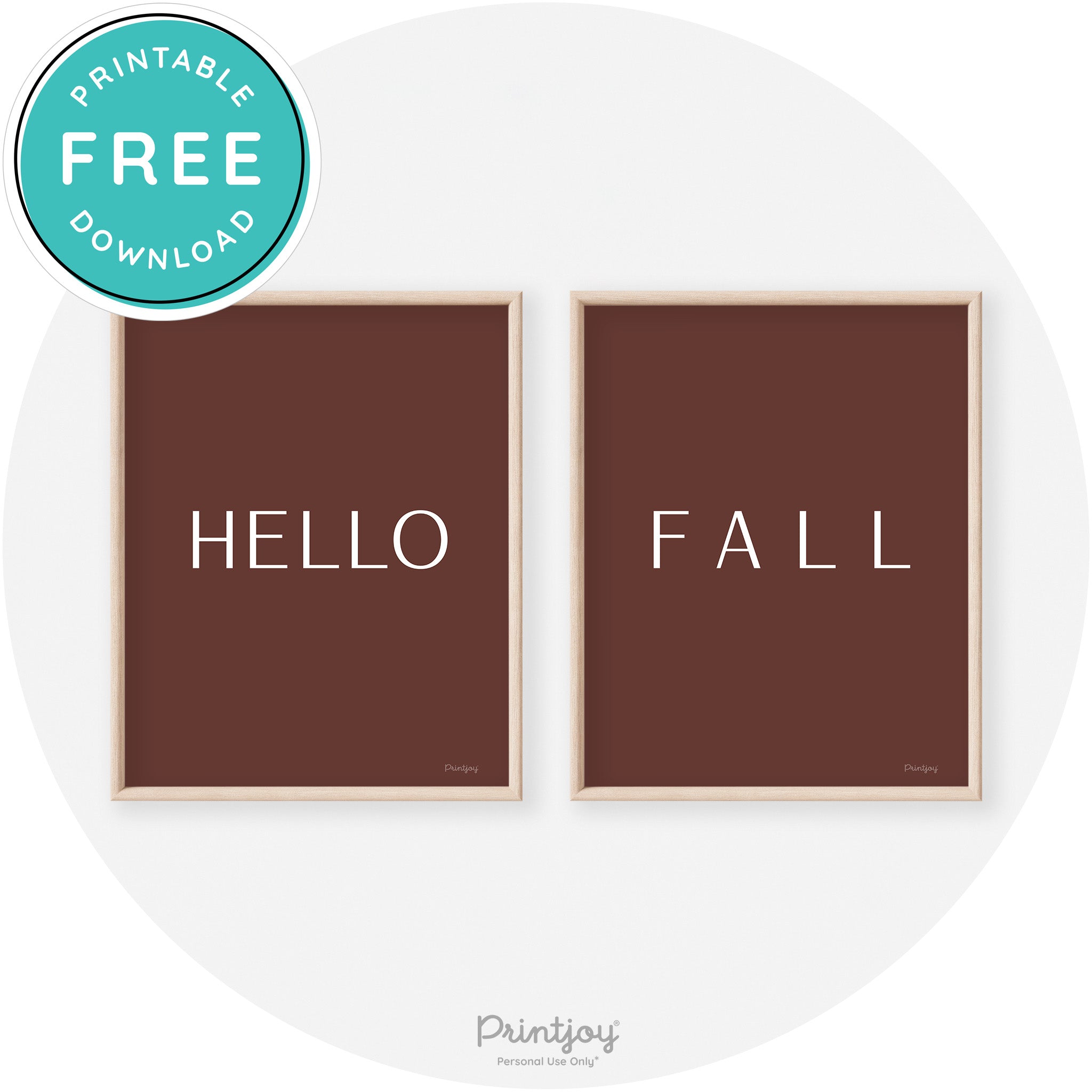 Hello Fall Set Of 2 Modern Transitional Wall Art Decor Free Printable - Printjoy
