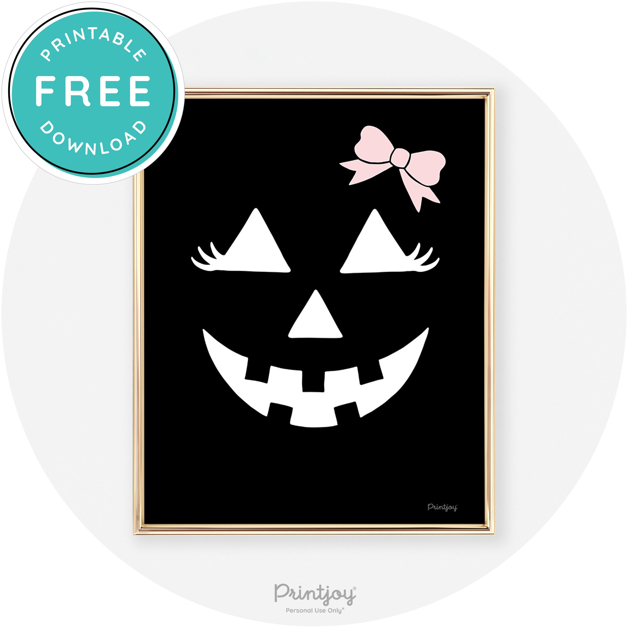 Girl Jack O Lantern Fun Cute Chic Halloween Wall Art Free Printable - Printjoy