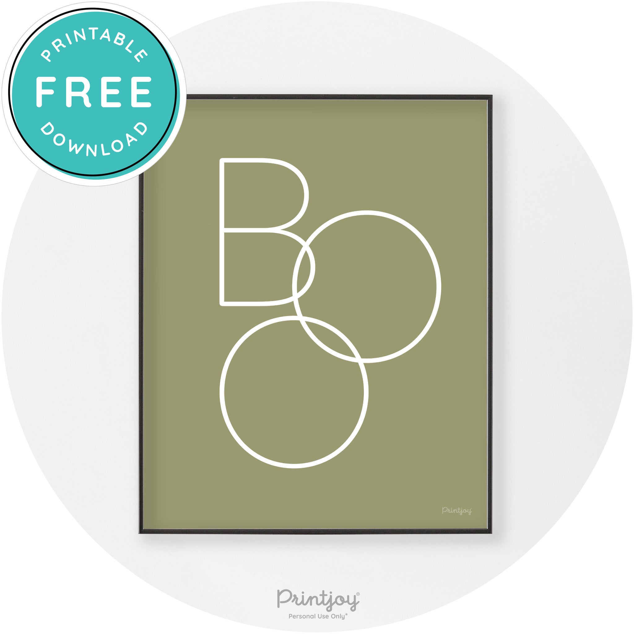 Halloween Cute Boo Modern Chic Wall Art Decor Printable - Printjoy