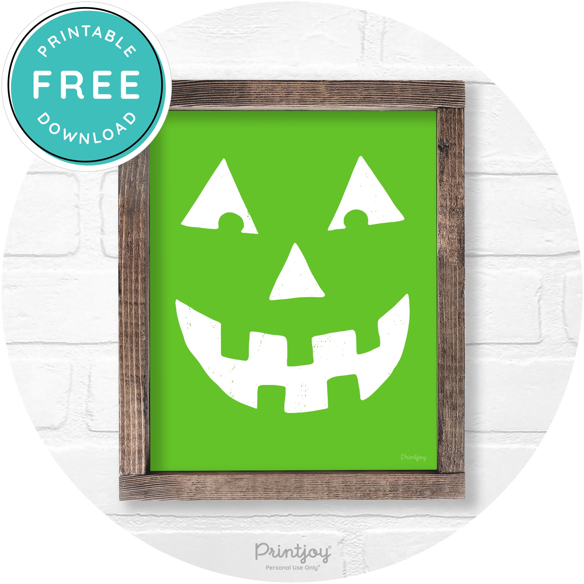 Jack O Lantern Halloween Rustic Farmhouse Wall Art Free Printable - Printjoy