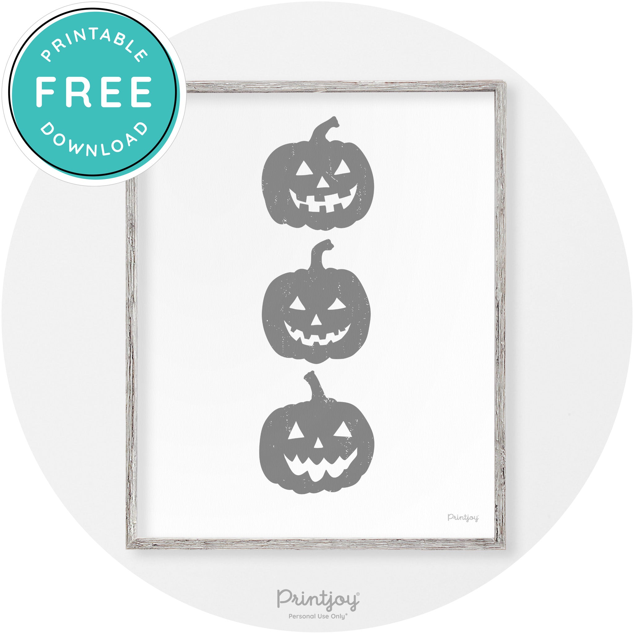 Halloween Jack O Lantern Pumpkins Vintage Wall Art Free Printable - Printjoy