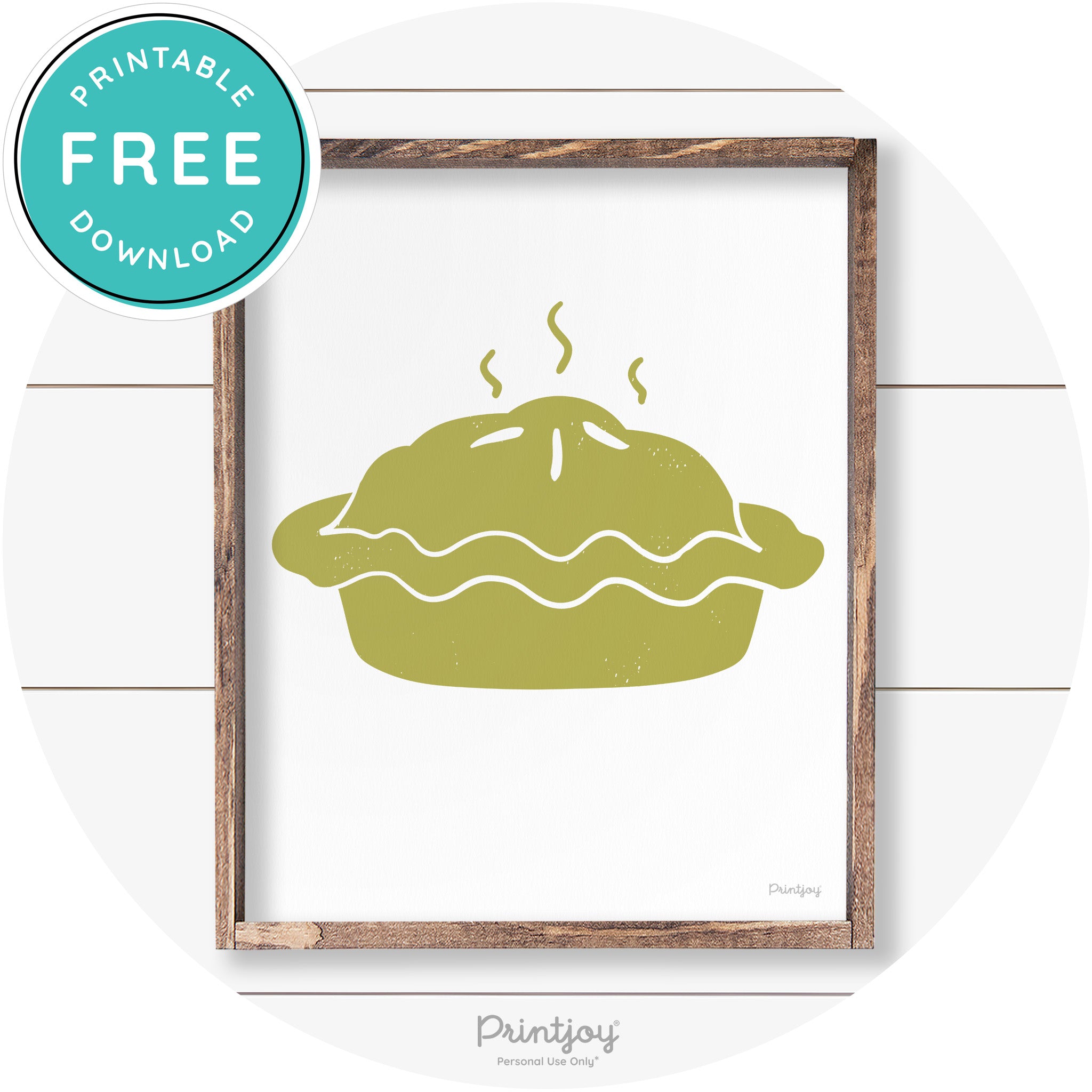 Pie Thanksgiving Desert Cute Farmhouse Wall Art Decor Free Printable - Printjoy