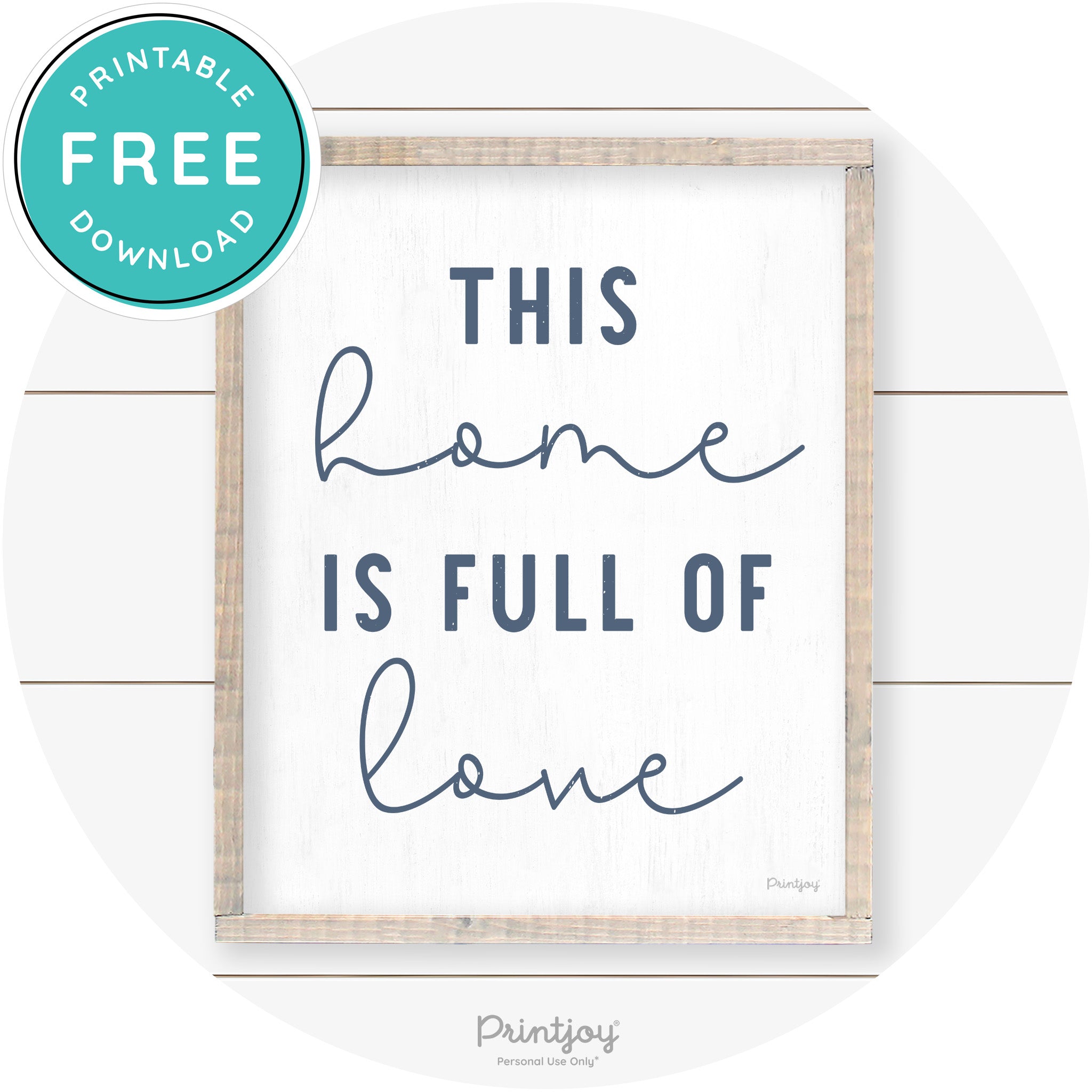 This Home Is Love Farmhouse Living Room Wall Art Free Printable - Printjoy