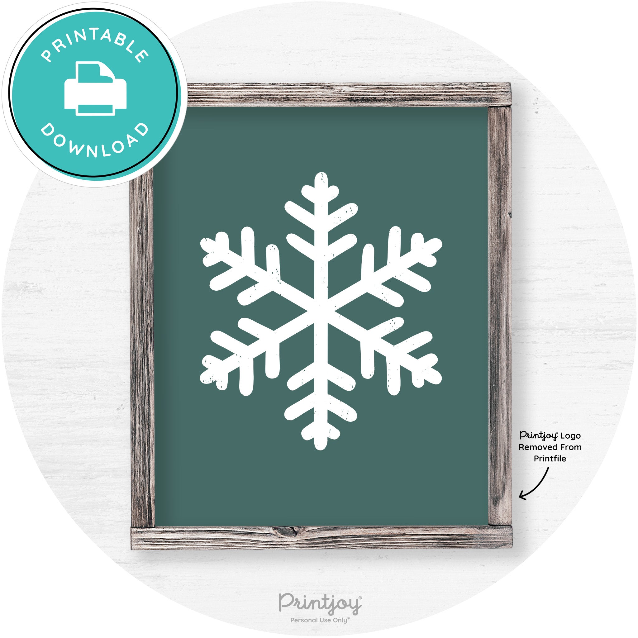 Snowflake Silhouette Winter Farmhouse Wall Art Decor Free Printable - Printjoy