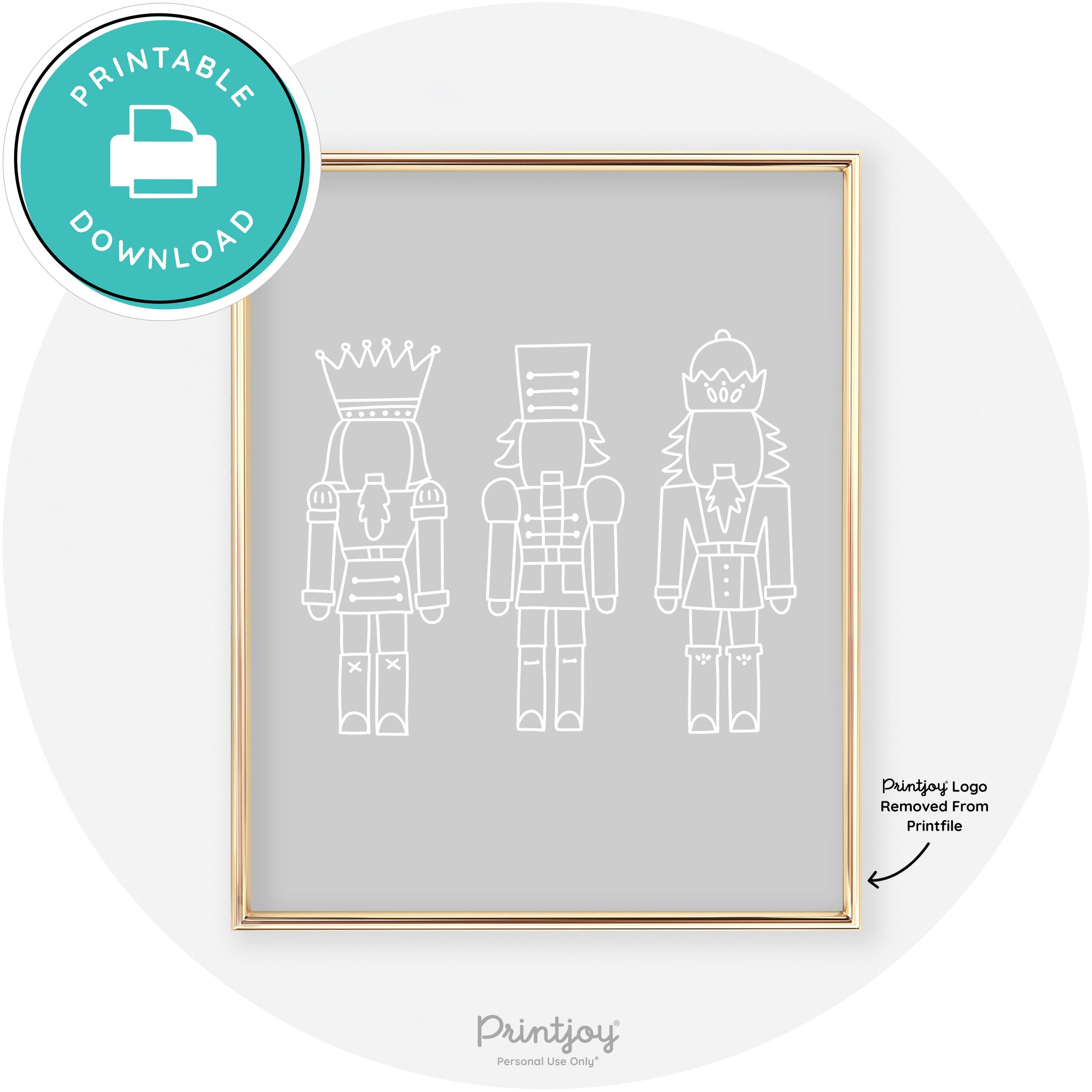 Nutcrackers Line Art Cute Modern Chic Wall Art Decor Free Printable - Printjoy