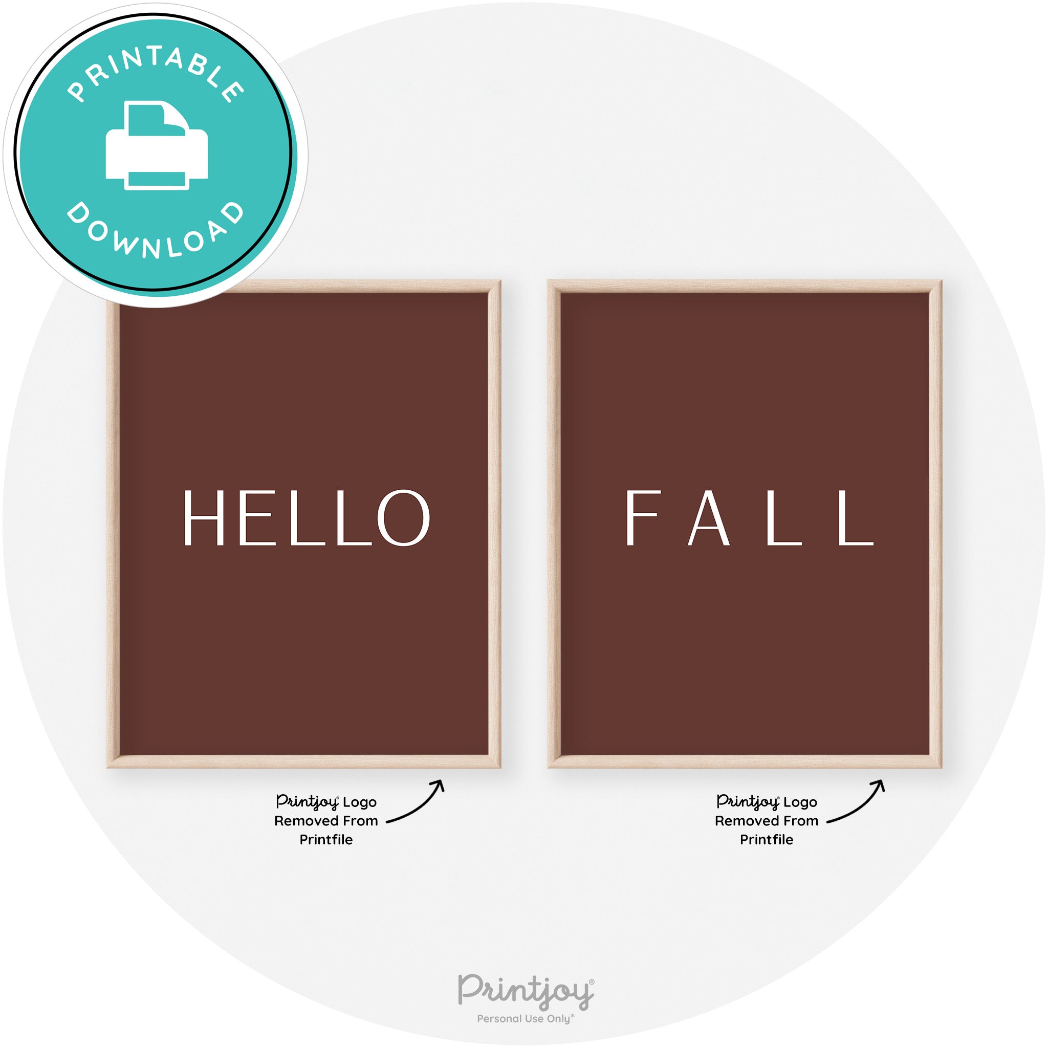 Hello Fall Set Of 2 Modern Transitional Wall Art Decor Free Printable - Printjoy