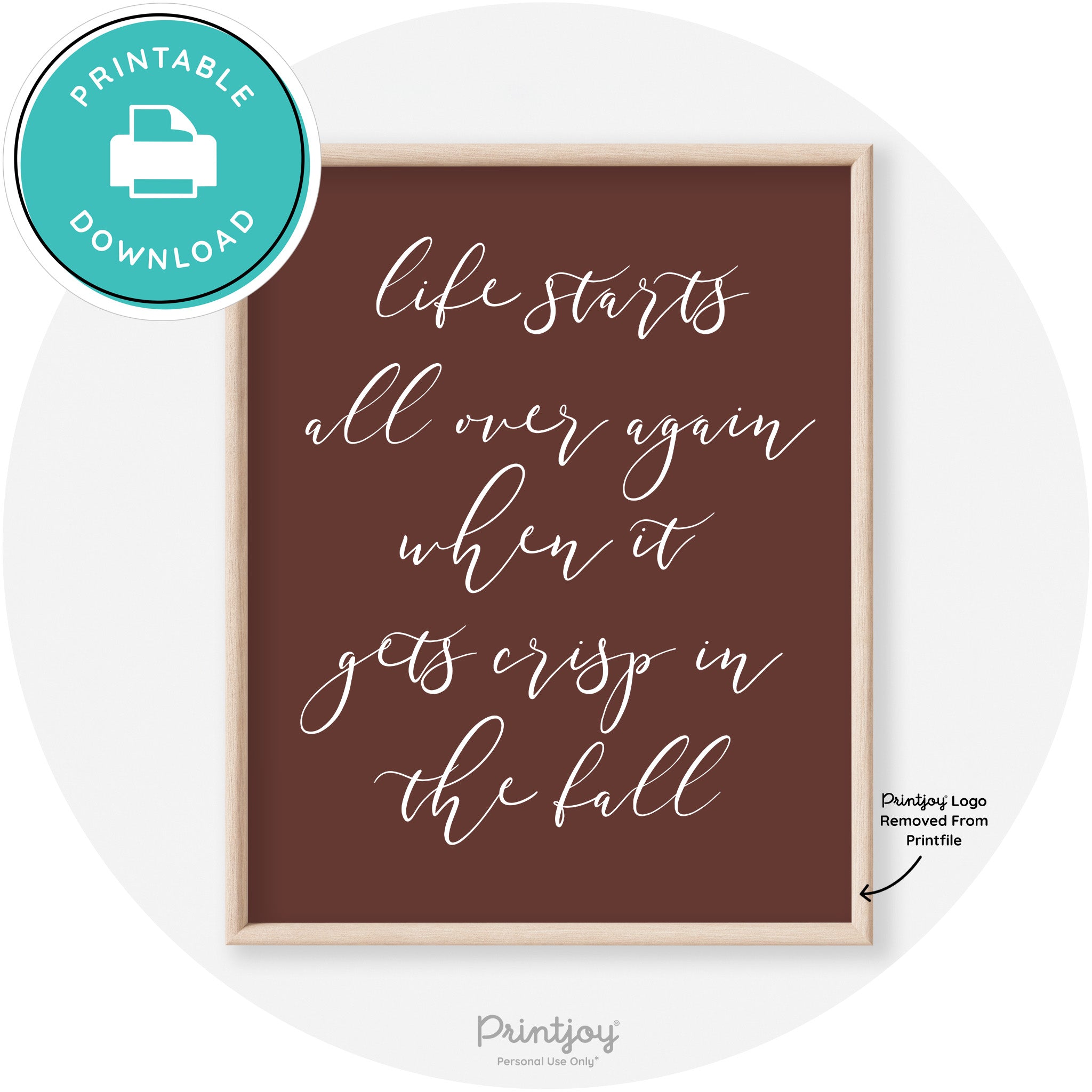 Fall Quote Modern Transitional Decor Wall Art Free Printable - Printjoy
