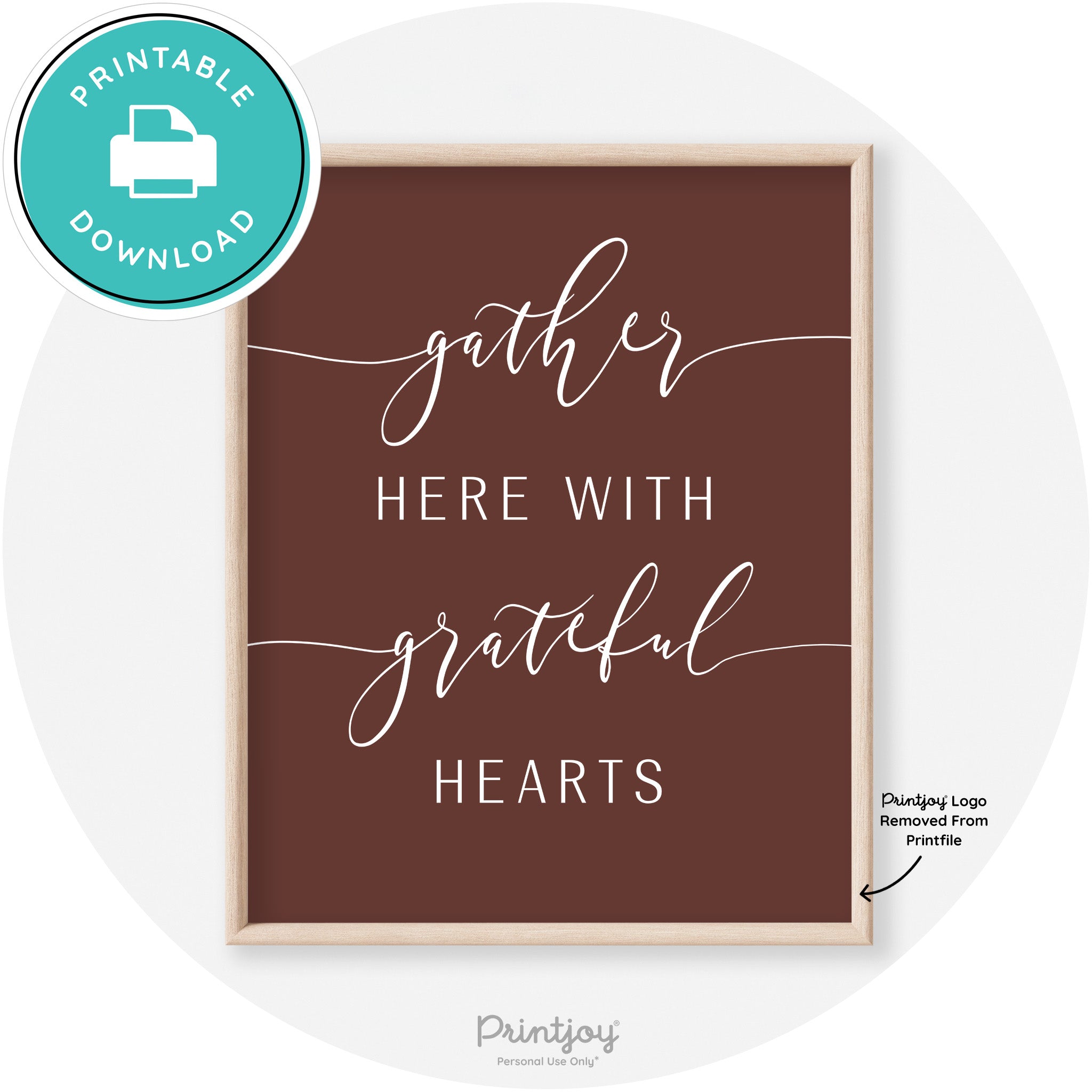 Gather Here Grateful Hearts Thanksgiving Transitional Art Free Printable - Printjoy