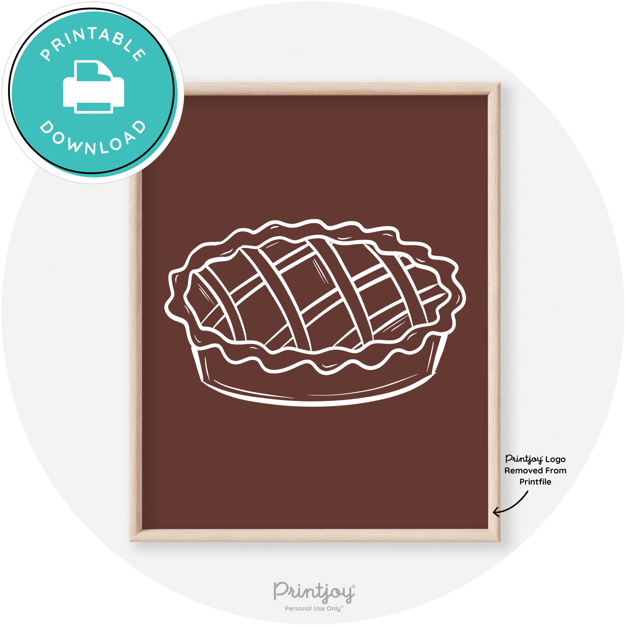 Pie Drawing Thanksgiving Modern Transitional Wall Art Free Printable - Printjoy