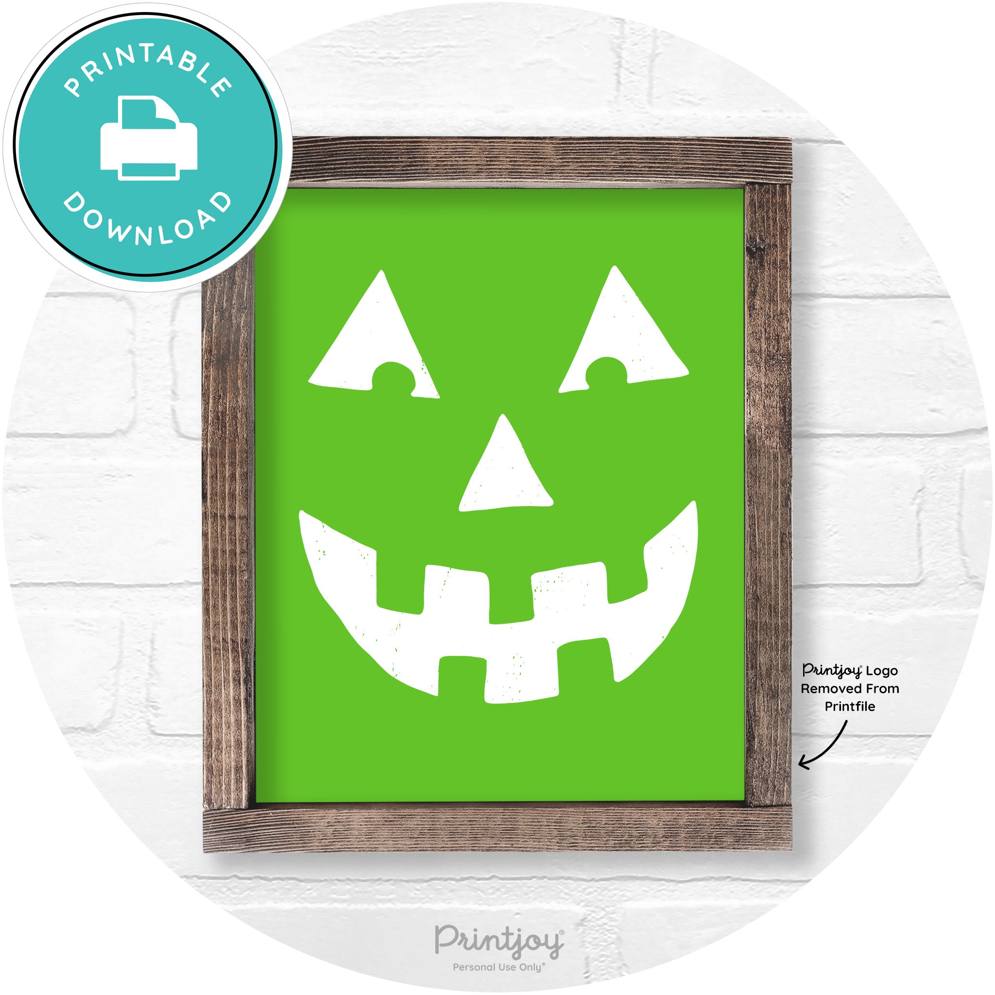 Jack O Lantern Halloween Rustic Farmhouse Wall Art Free Printable - Printjoy