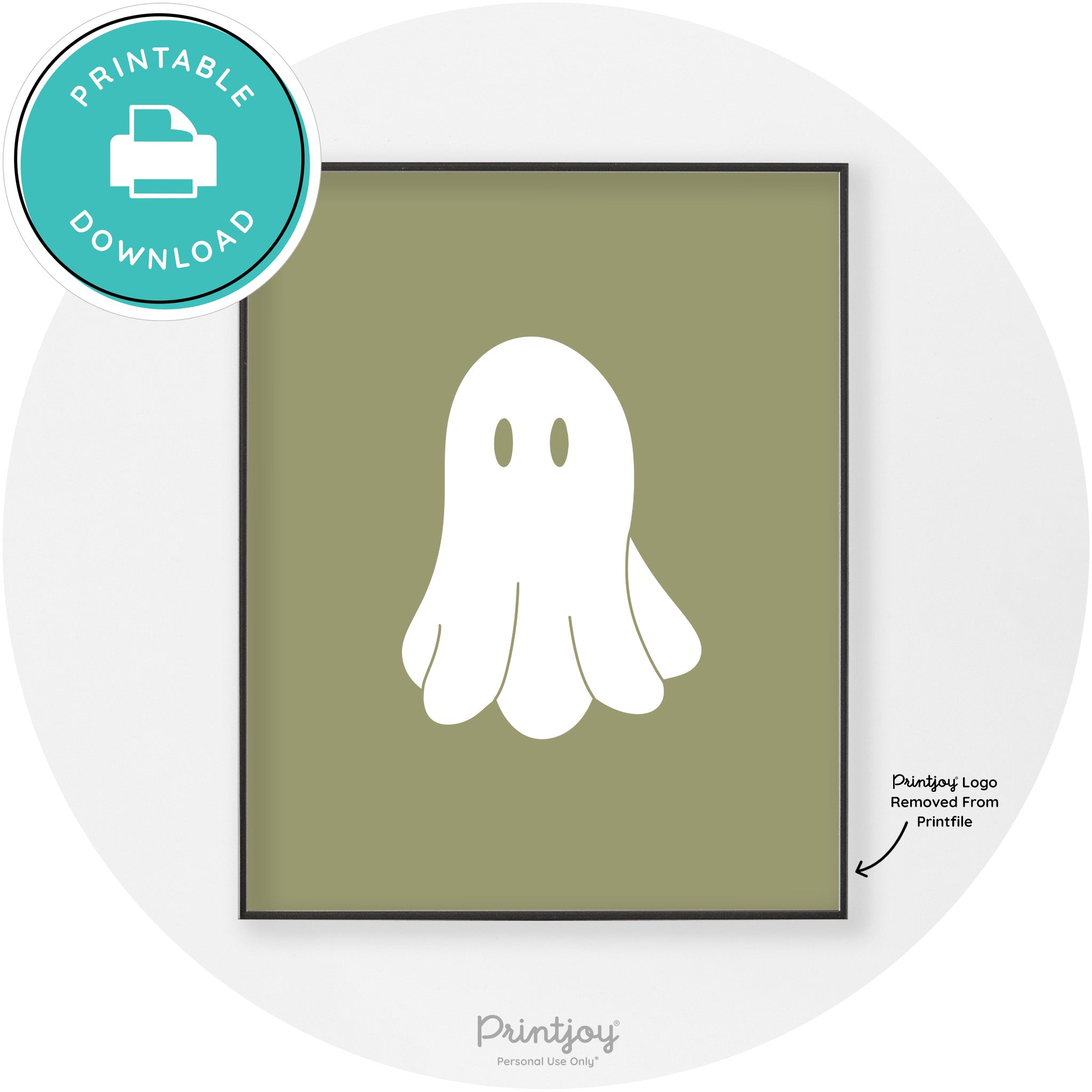 Halloween Cute Ghost Modern Chic Wall Art Decor Printable - Printjoy
