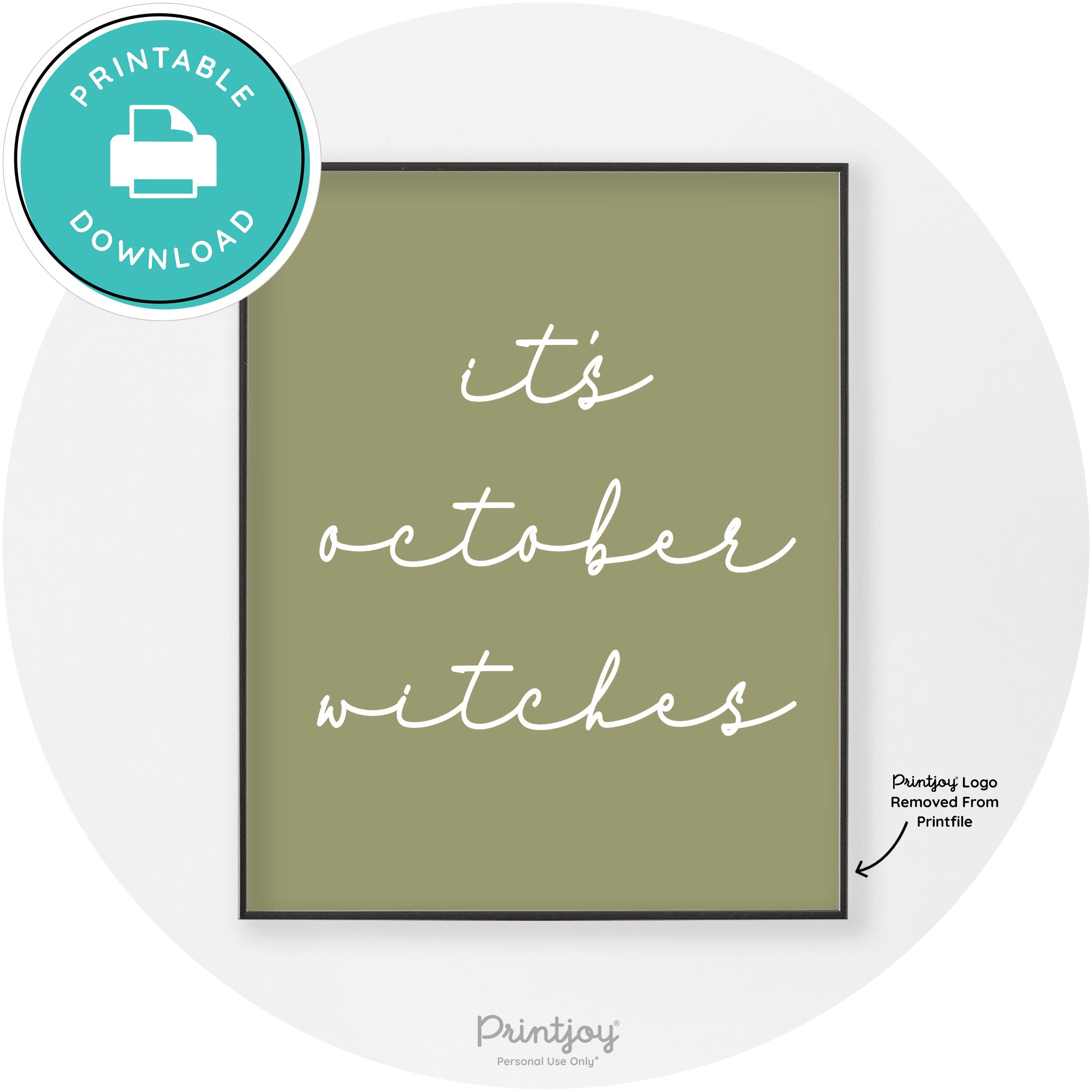 It's October Witches Funny Halloween Chic Wall Art Free Printable - Printjoy