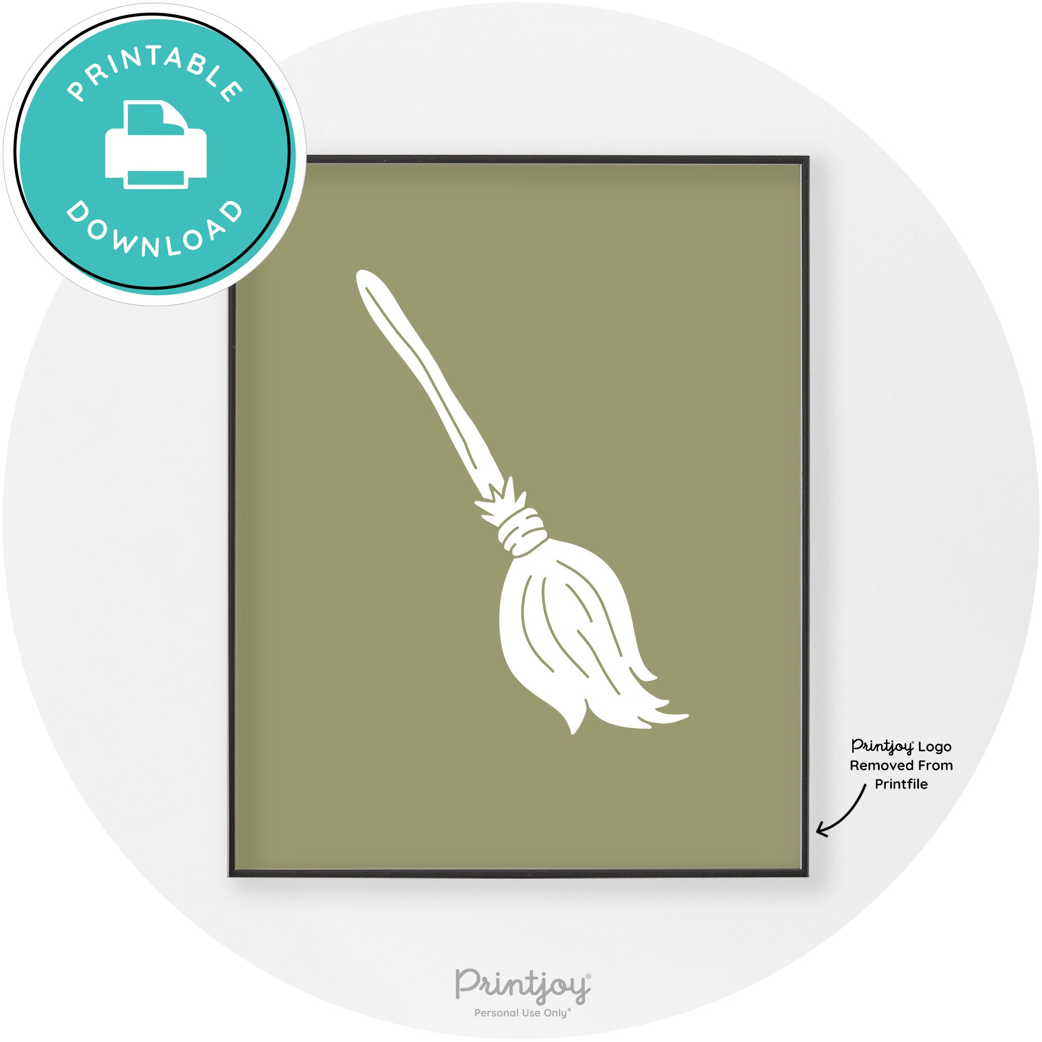 Witches Broom Halloween Cute Modern Chic Wall Art Free Printable - Printjoy