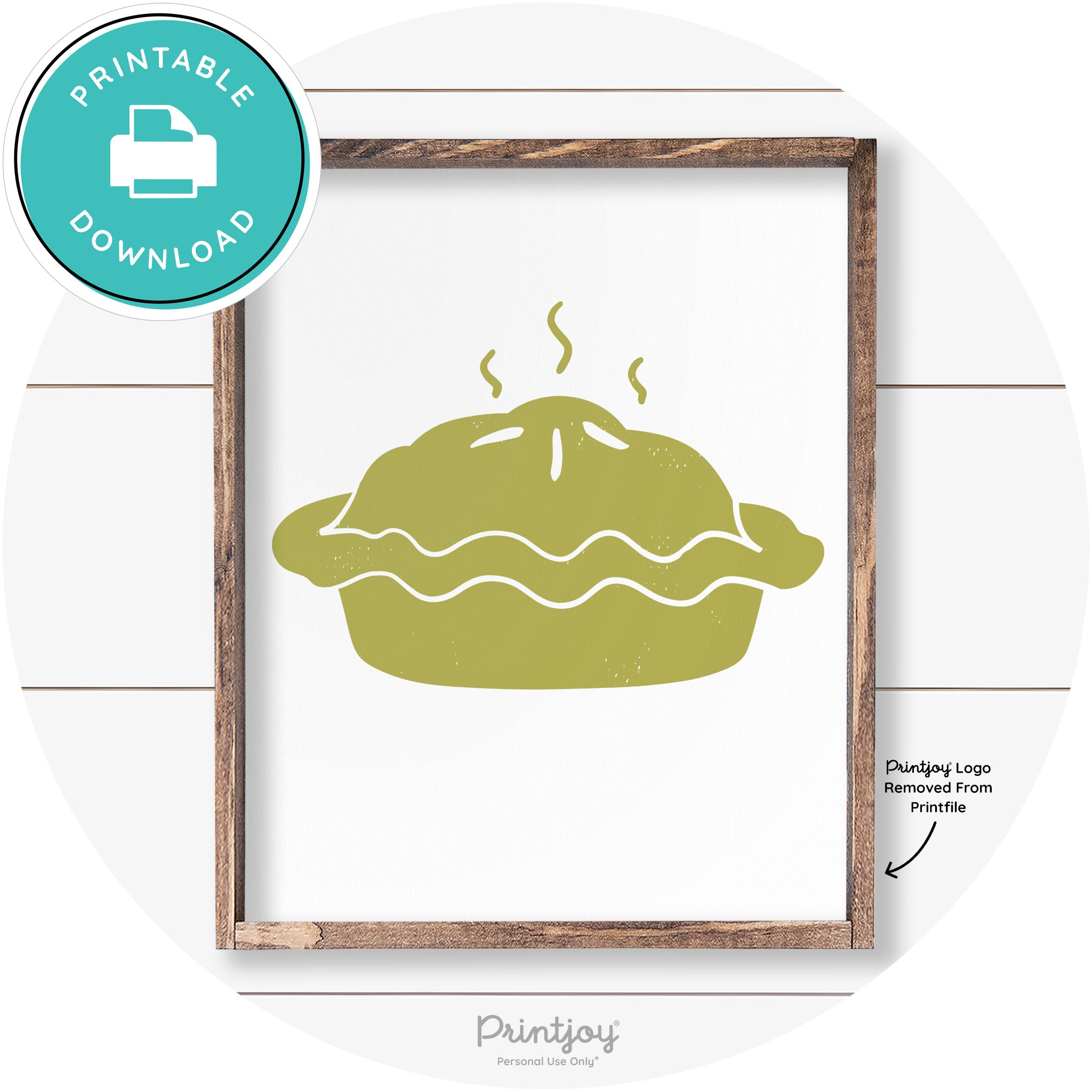 Pie Thanksgiving Desert Cute Farmhouse Wall Art Decor Free Printable - Printjoy