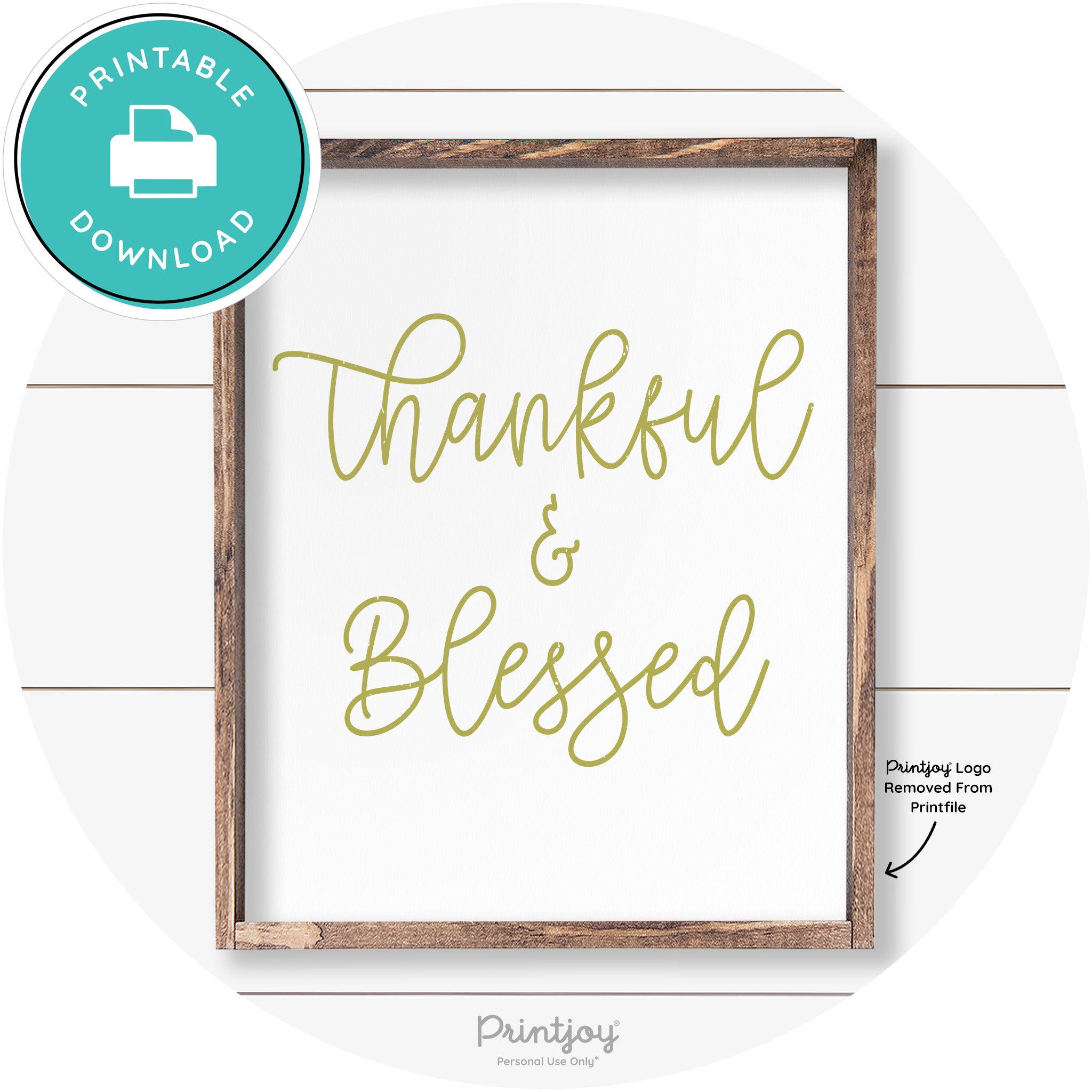 Thankful And Blessed Thanksgiving Farmhouse Wall Art Free Printable - Printjoy