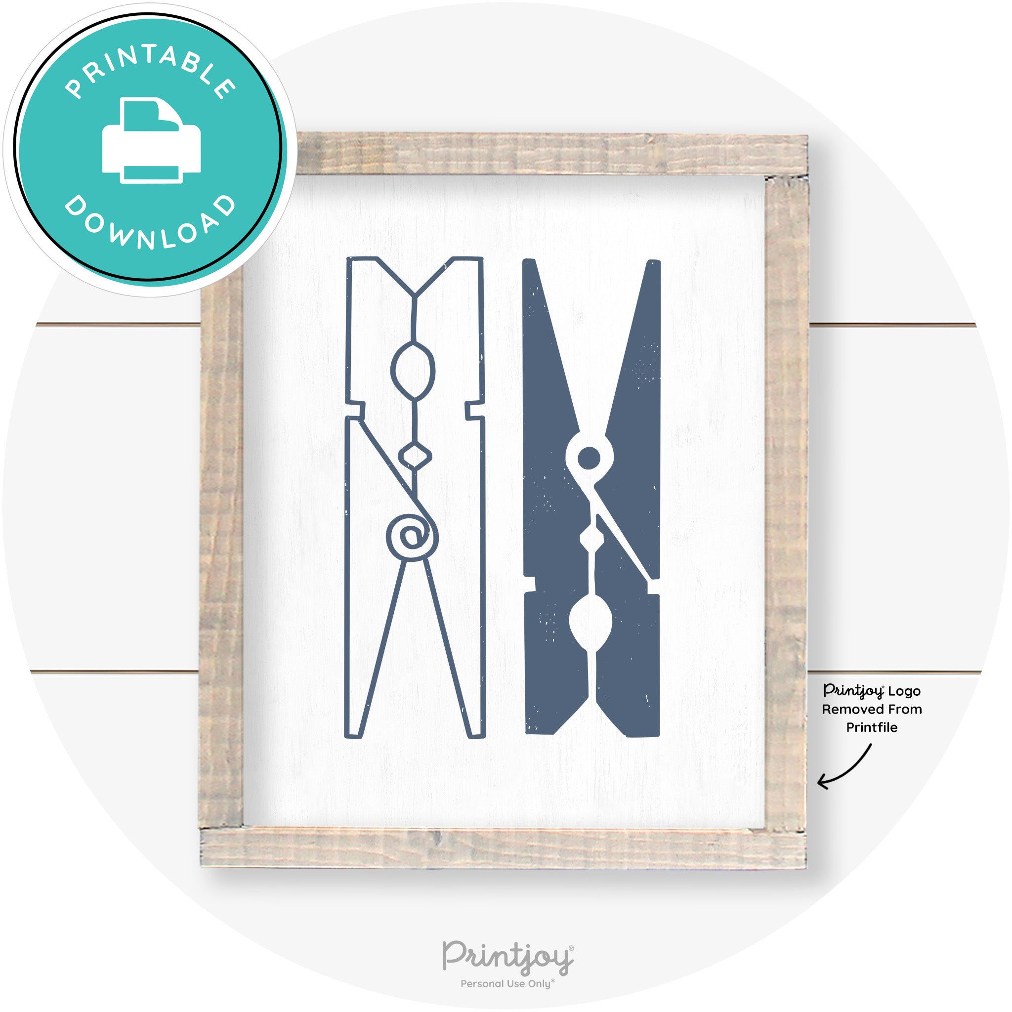 Clothespins Cute Laundry Room Farmhouse Wall Art Free Printable - Printjoy