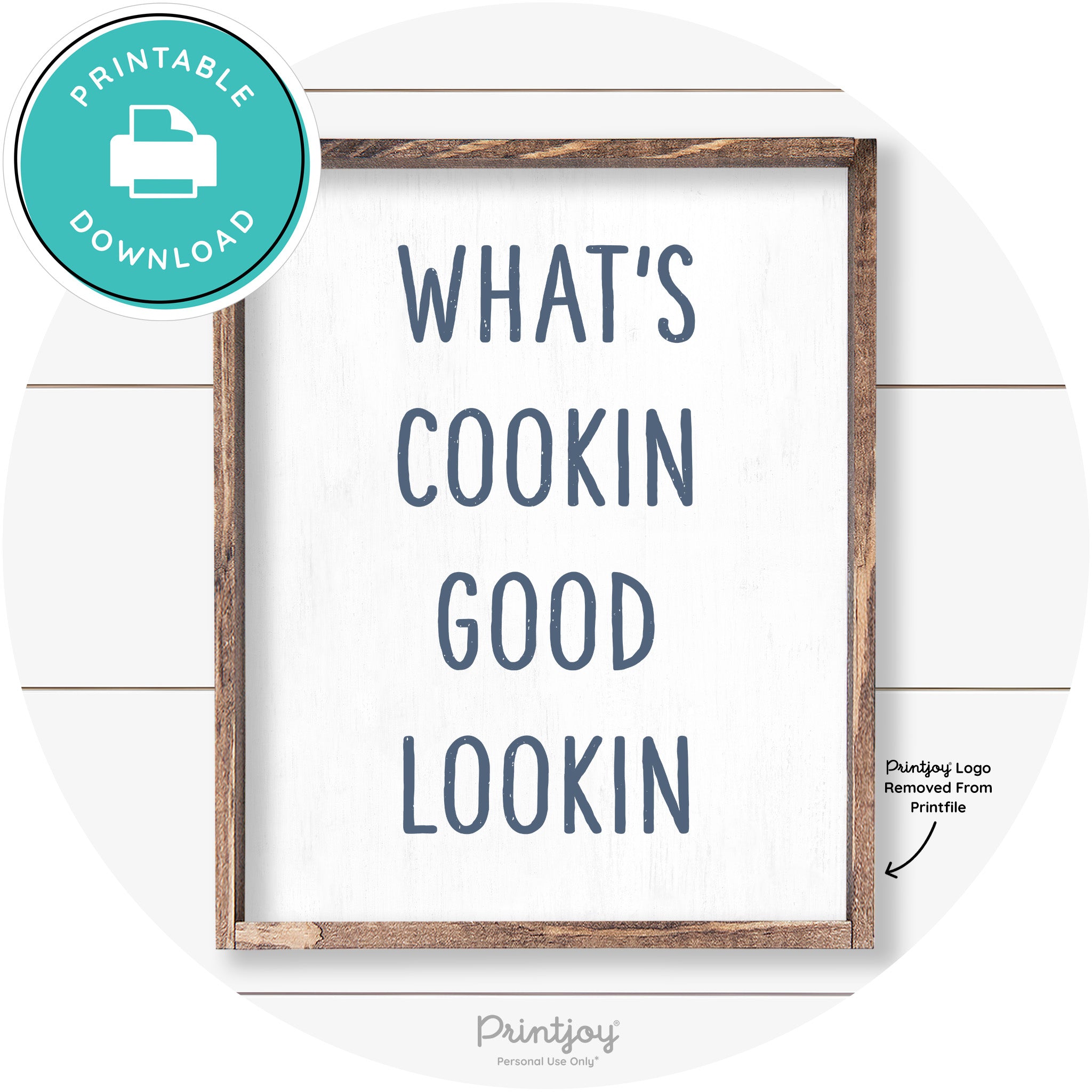 What's Cookin Good Lookin Farmhouse Kitchen Wall Art Free Printable - Printjoy