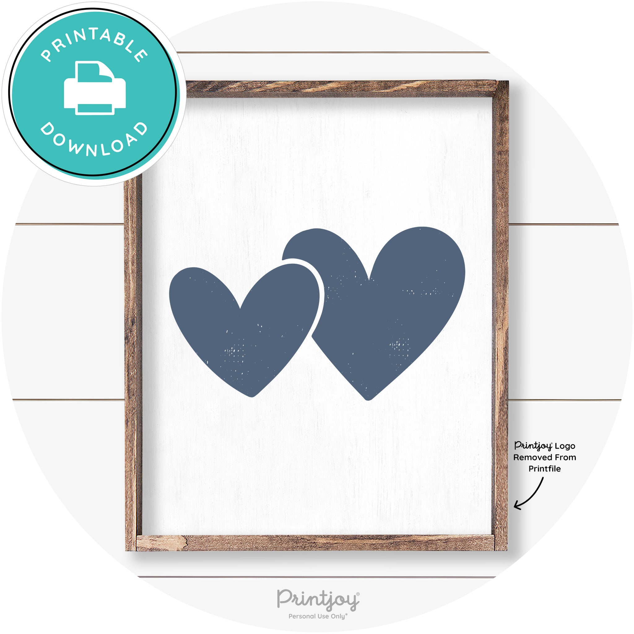 Heart Silhouettes Cute Couples Farmhouse Wall Art Free Printable