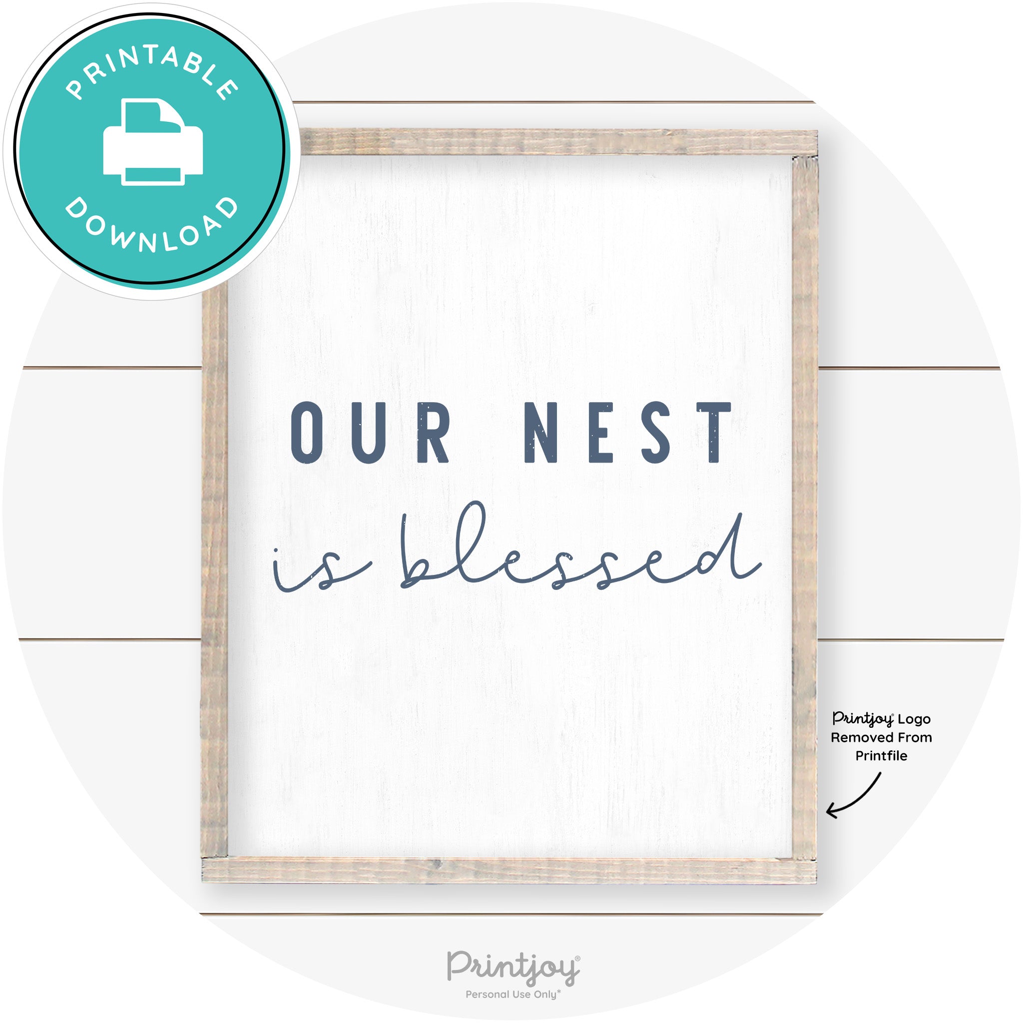 Our Nest Is Blessed Farmhouse Living Room Wall Art Free Printable - Printjoy