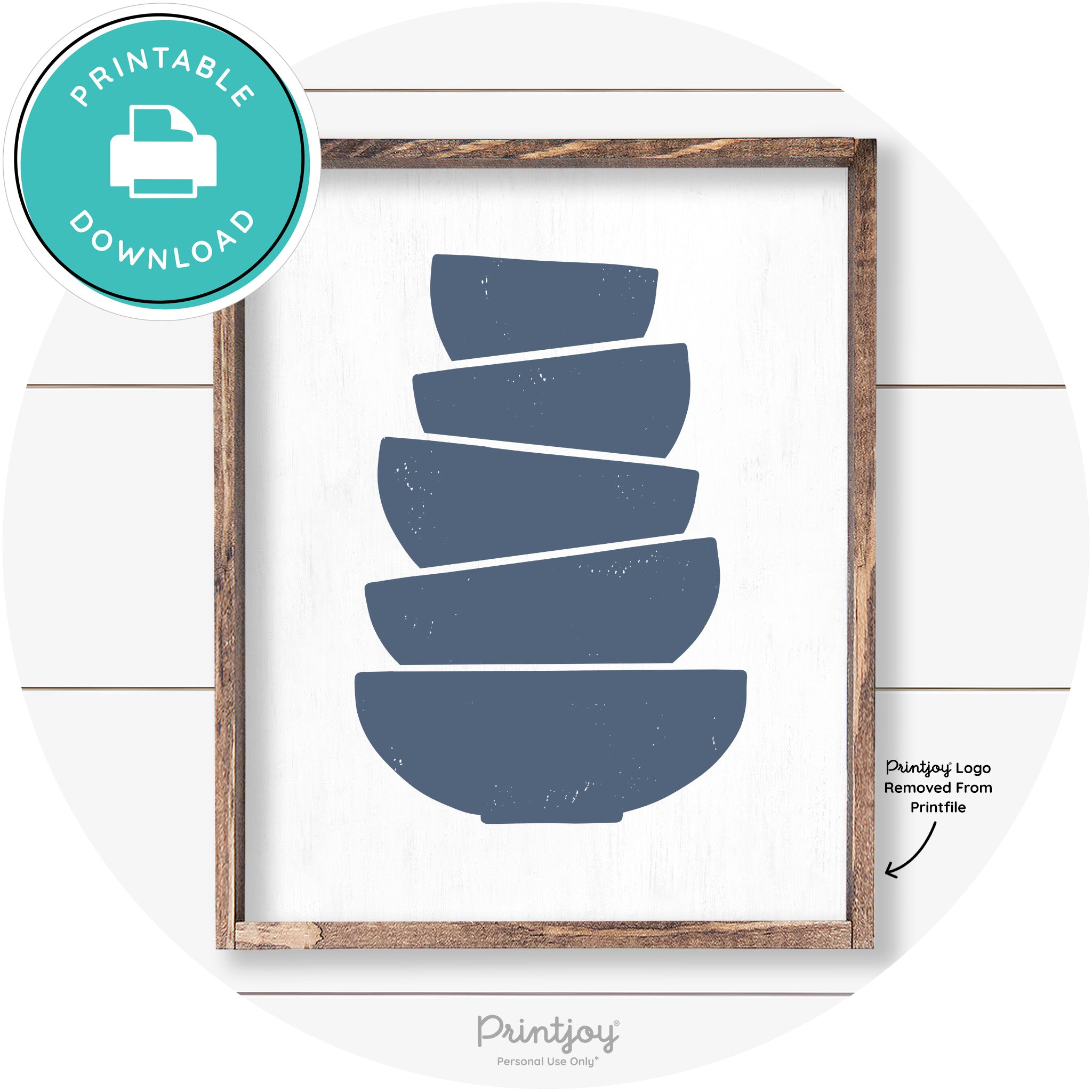 Stacked Bowls Cute Kitchen Farmhouse Wall Art Decor Free Printable