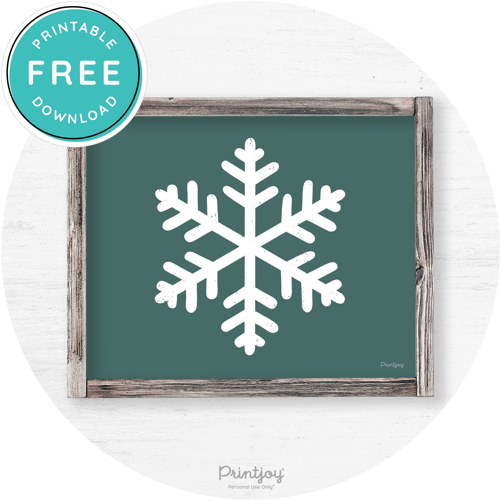 Snowflake Silhouette Winter Farmhouse Wall Art Decor Free Printable - Printjoy