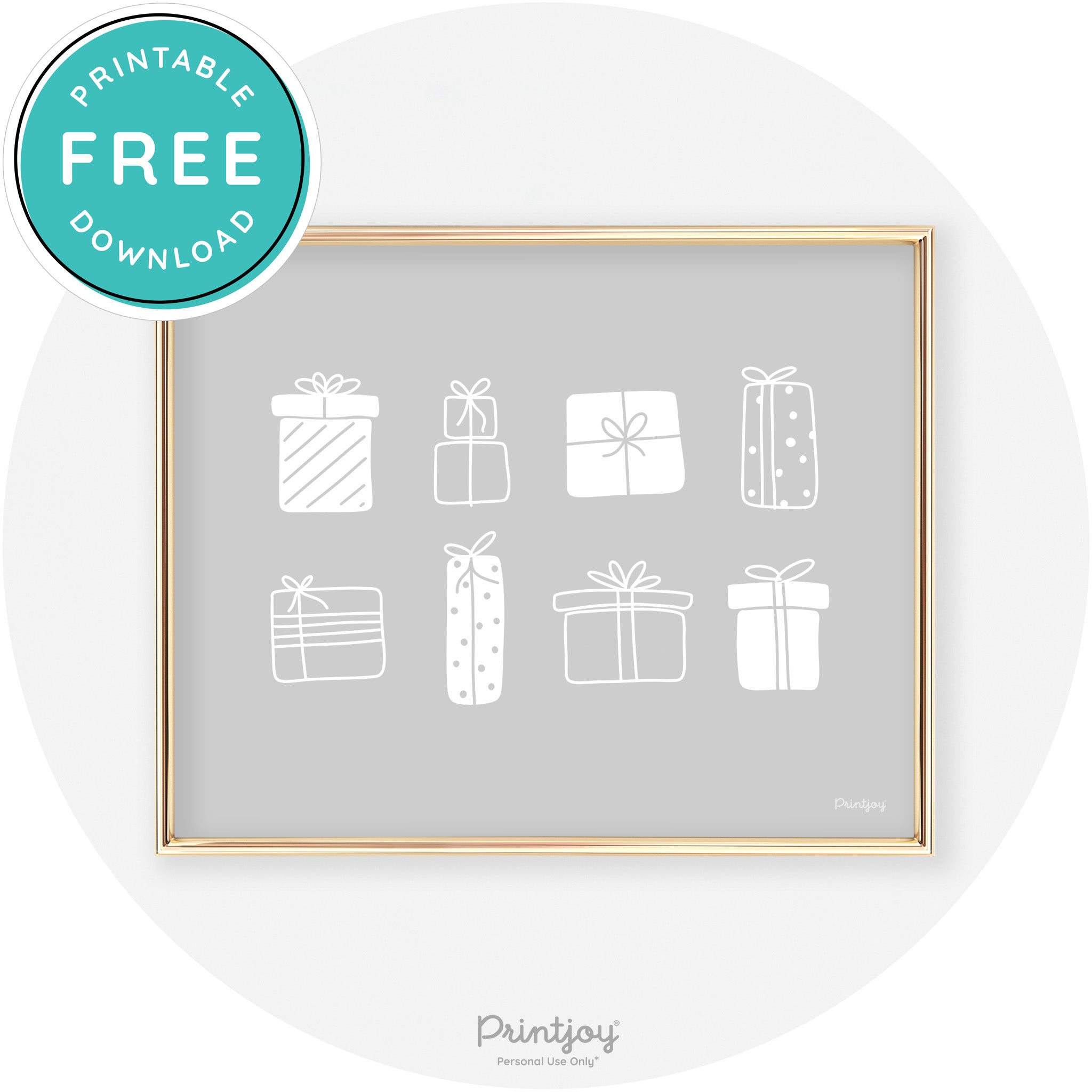 Presents Christmas Gifts Cute Modern Chic Wall Art Free Printable - Printjoy