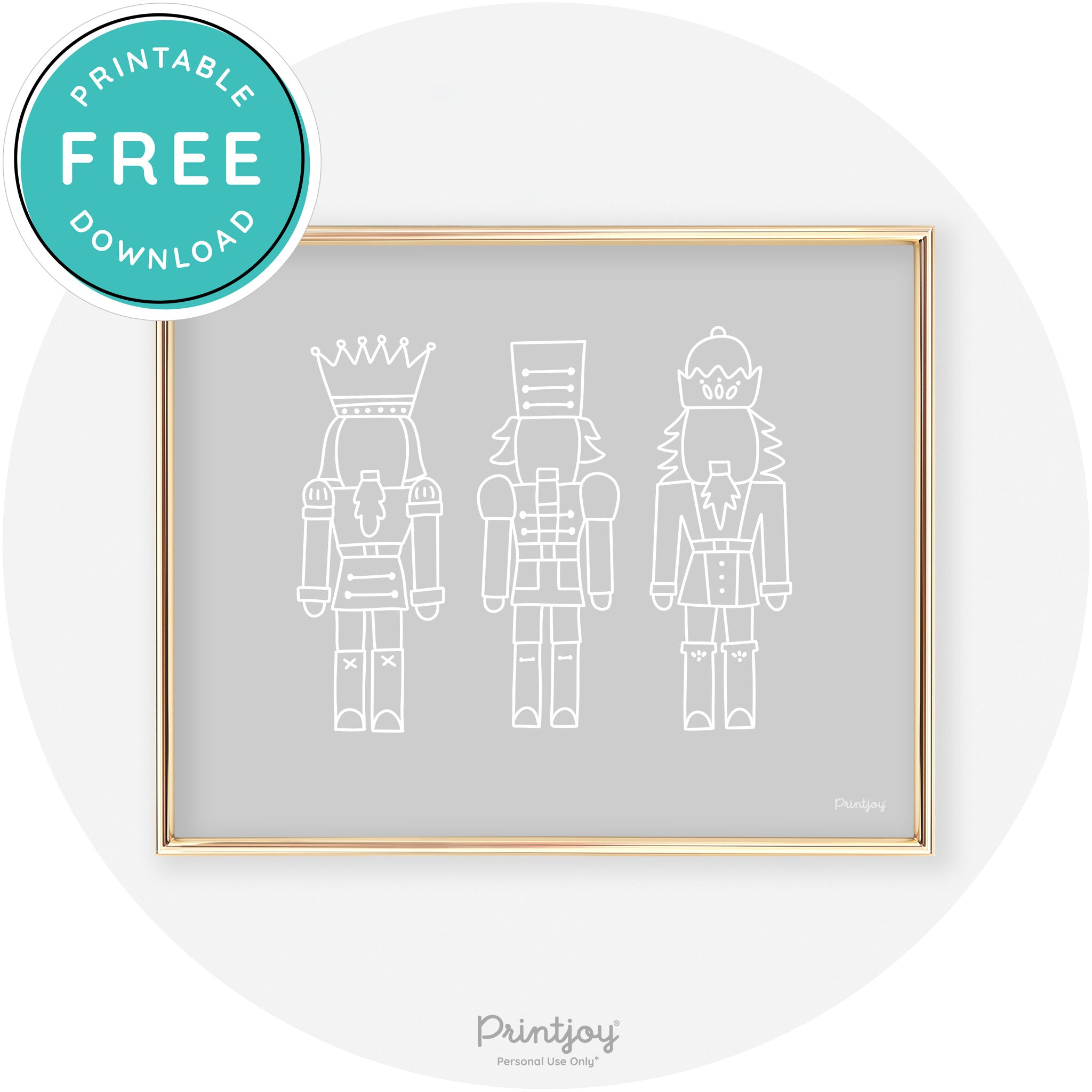 Nutcrackers Line Art Cute Modern Chic Wall Art Decor Free Printable - Printjoy