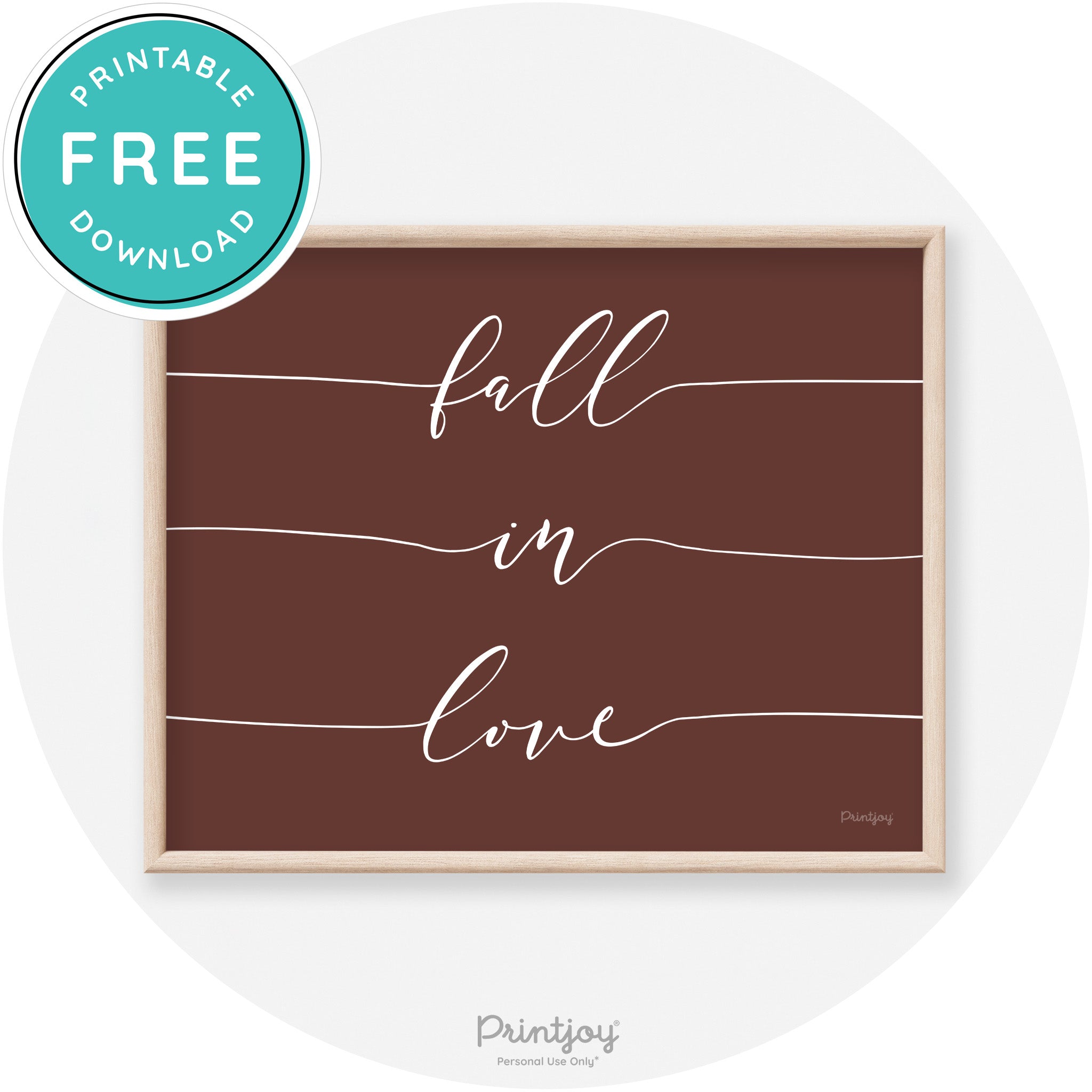 Fall In Love Autumn Modern Transitional Wall Art Decor Free Printable - Printjoy