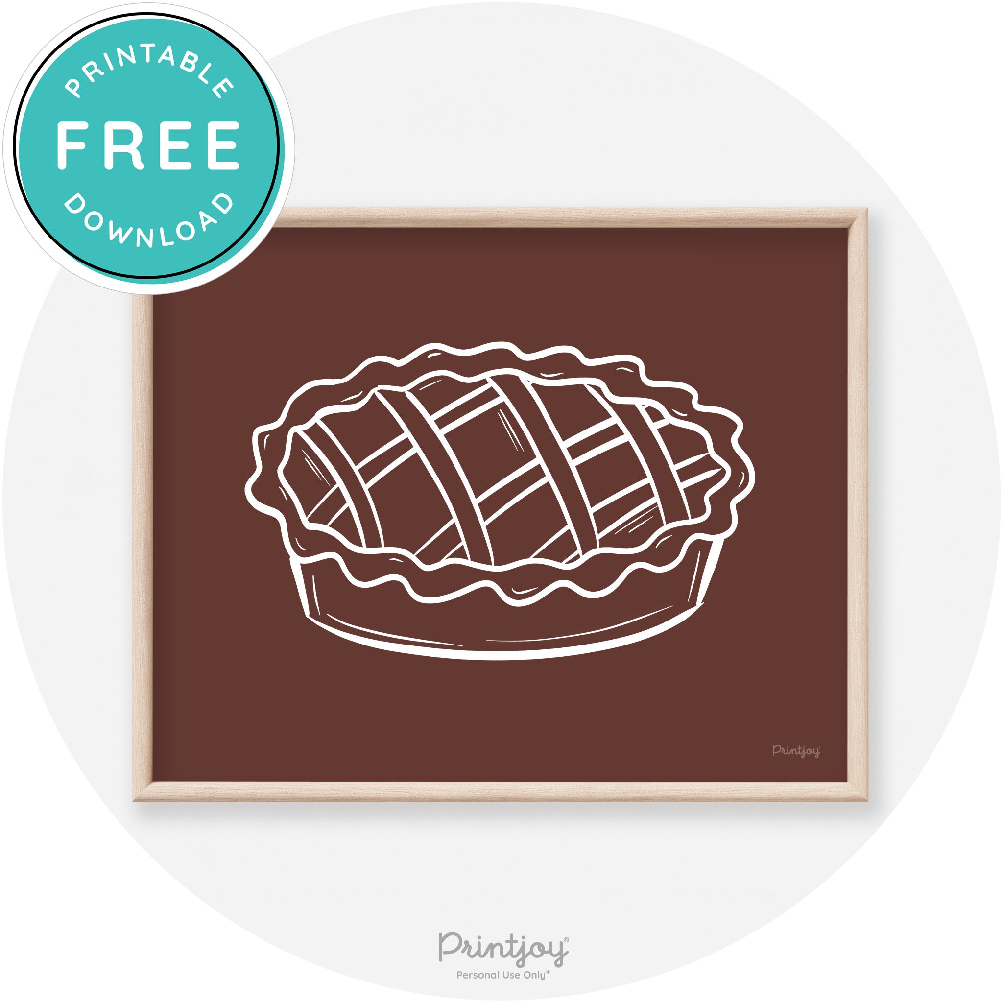 Pie Drawing Thanksgiving Modern Transitional Wall Art Free Printable - Printjoy