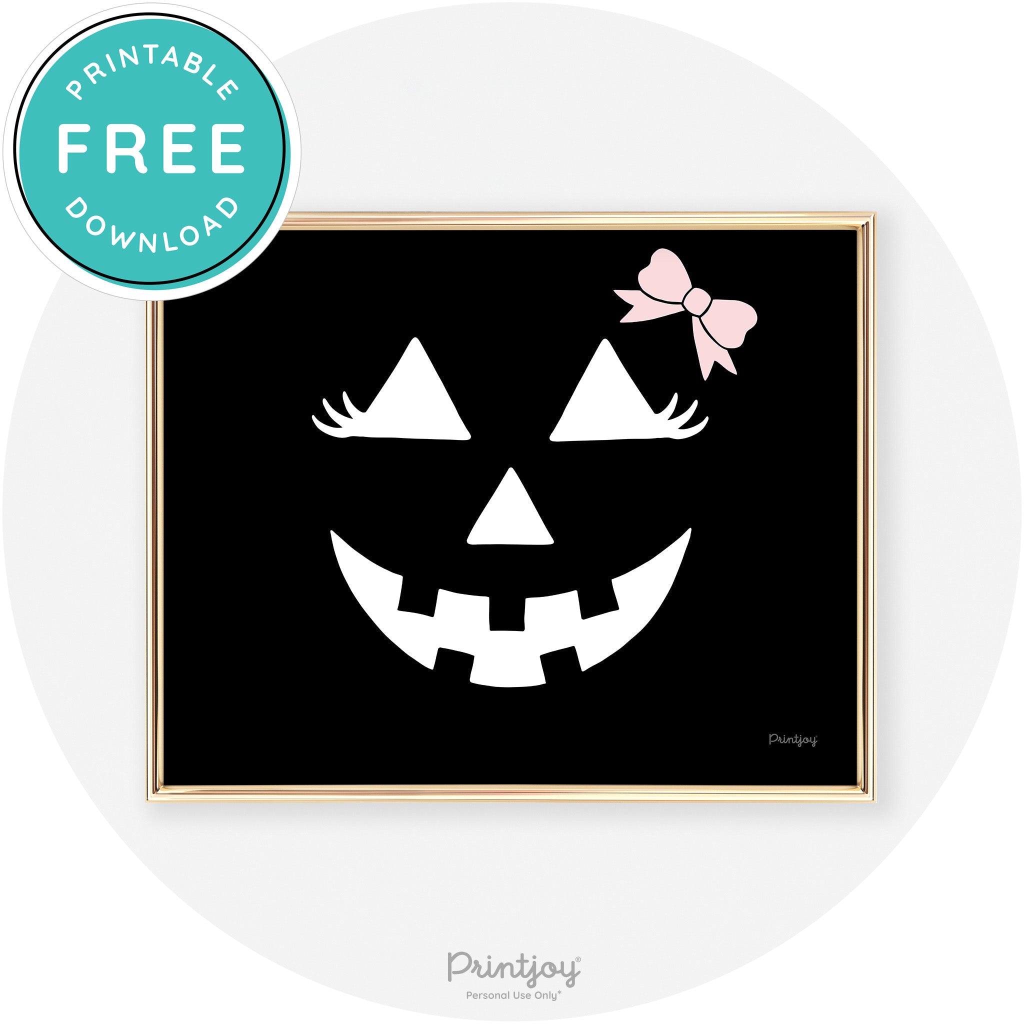 Girl Jack O Lantern Fun Cute Chic Halloween Wall Art Free Printable - Printjoy