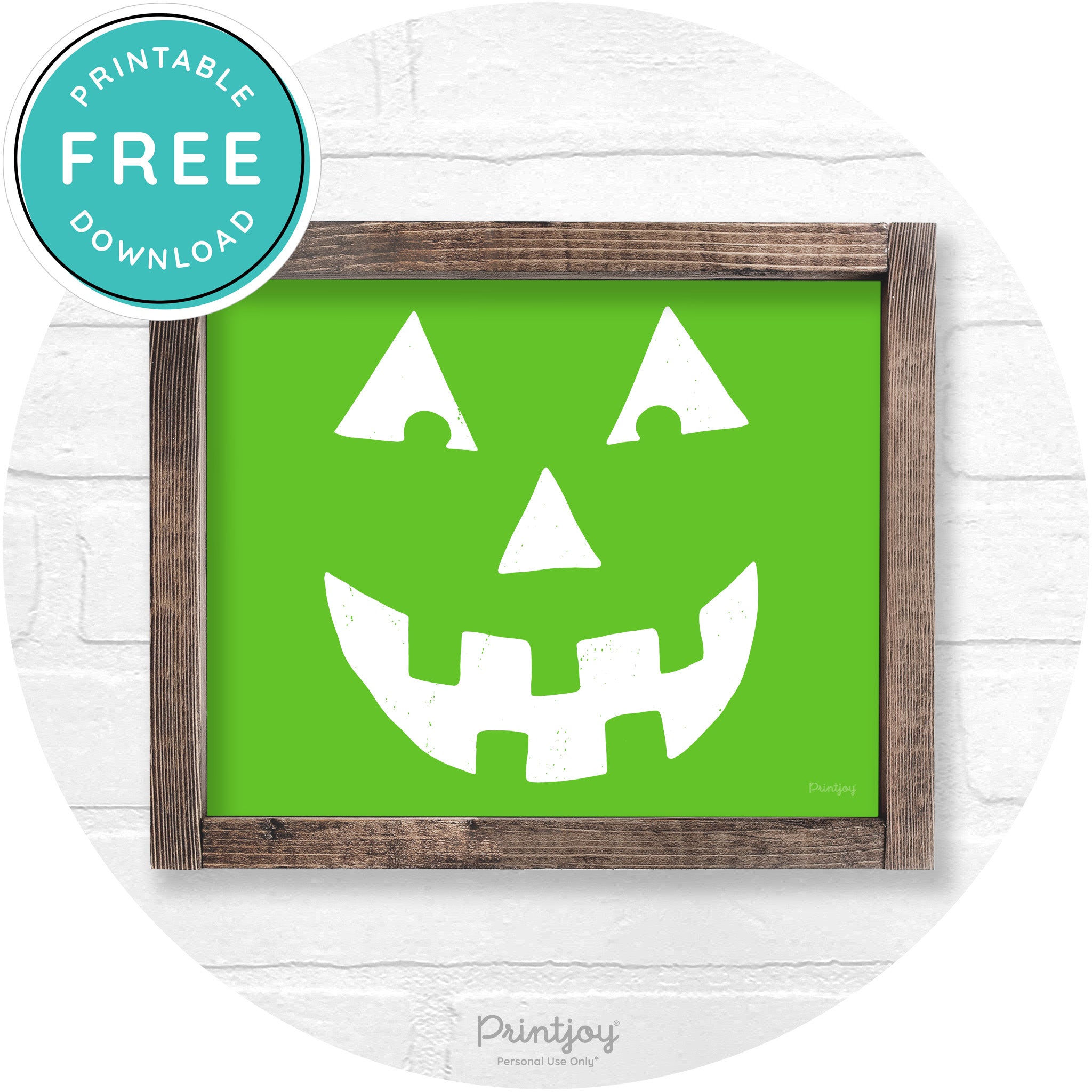 Jack O Lantern Halloween Rustic Farmhouse Wall Art Free Printable - Printjoy