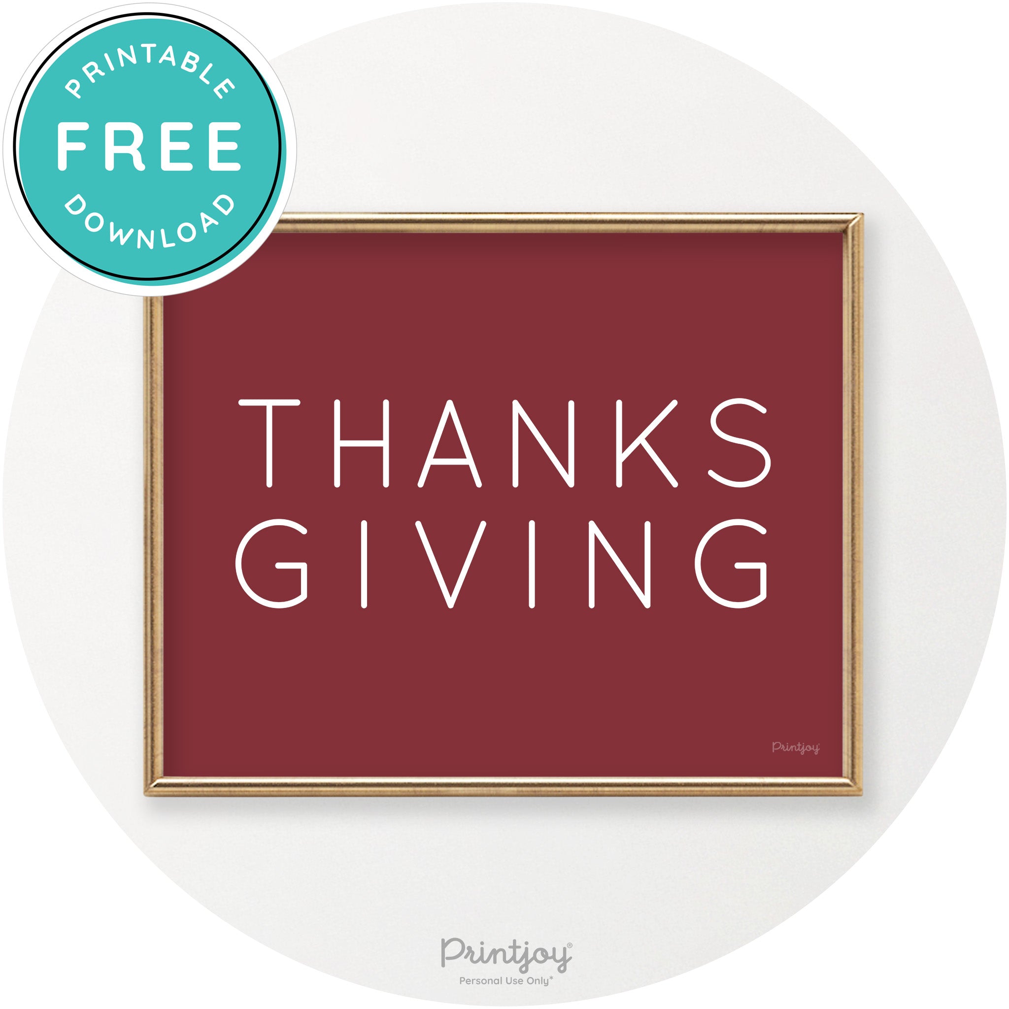 Thanksgiving Cute Typography Modern Chic Wall Art Printable - Printjoy
