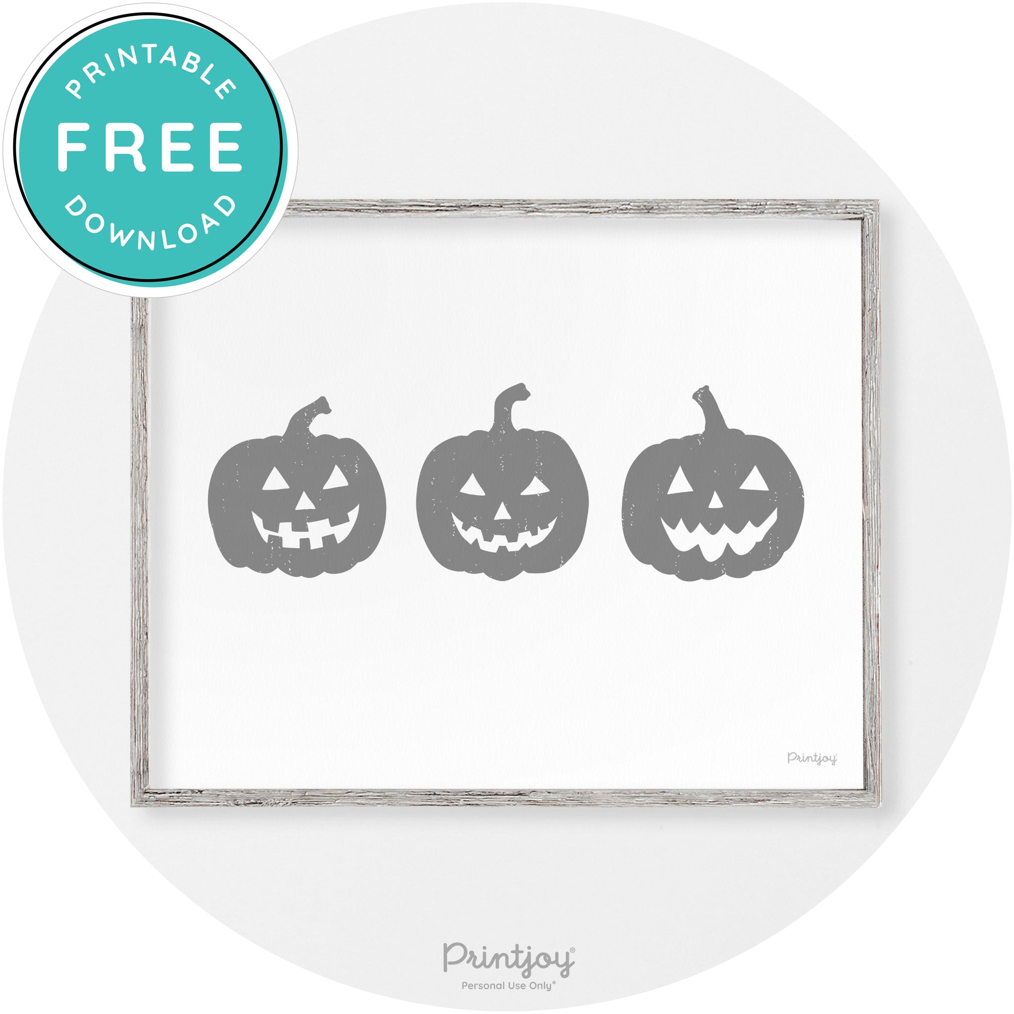Halloween Jack O Lantern Pumpkins Vintage Wall Art Free Printable - Printjoy