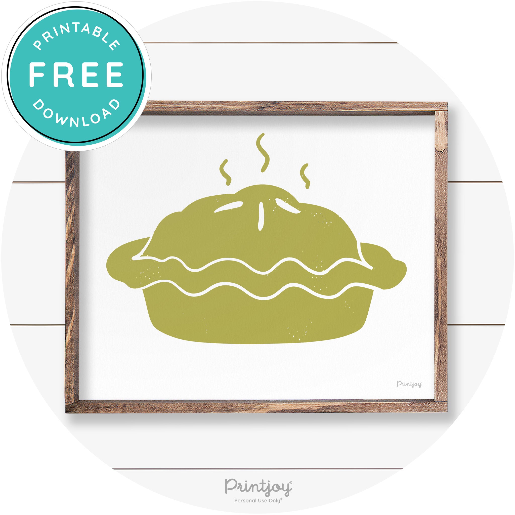 Pie Thanksgiving Desert Cute Farmhouse Wall Art Decor Free Printable - Printjoy