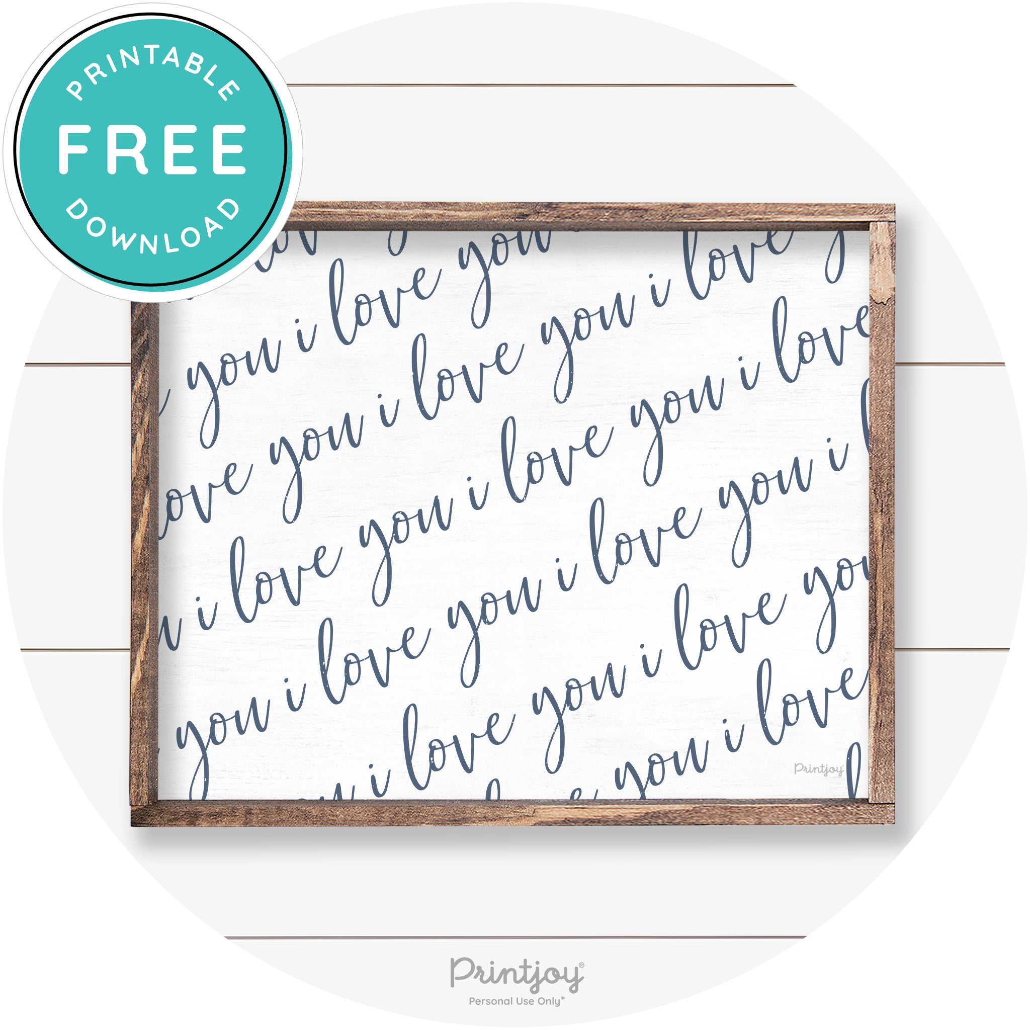 I Love You Pattern Cute Couples Farmhouse Wall Art Free Printable - Printjoy