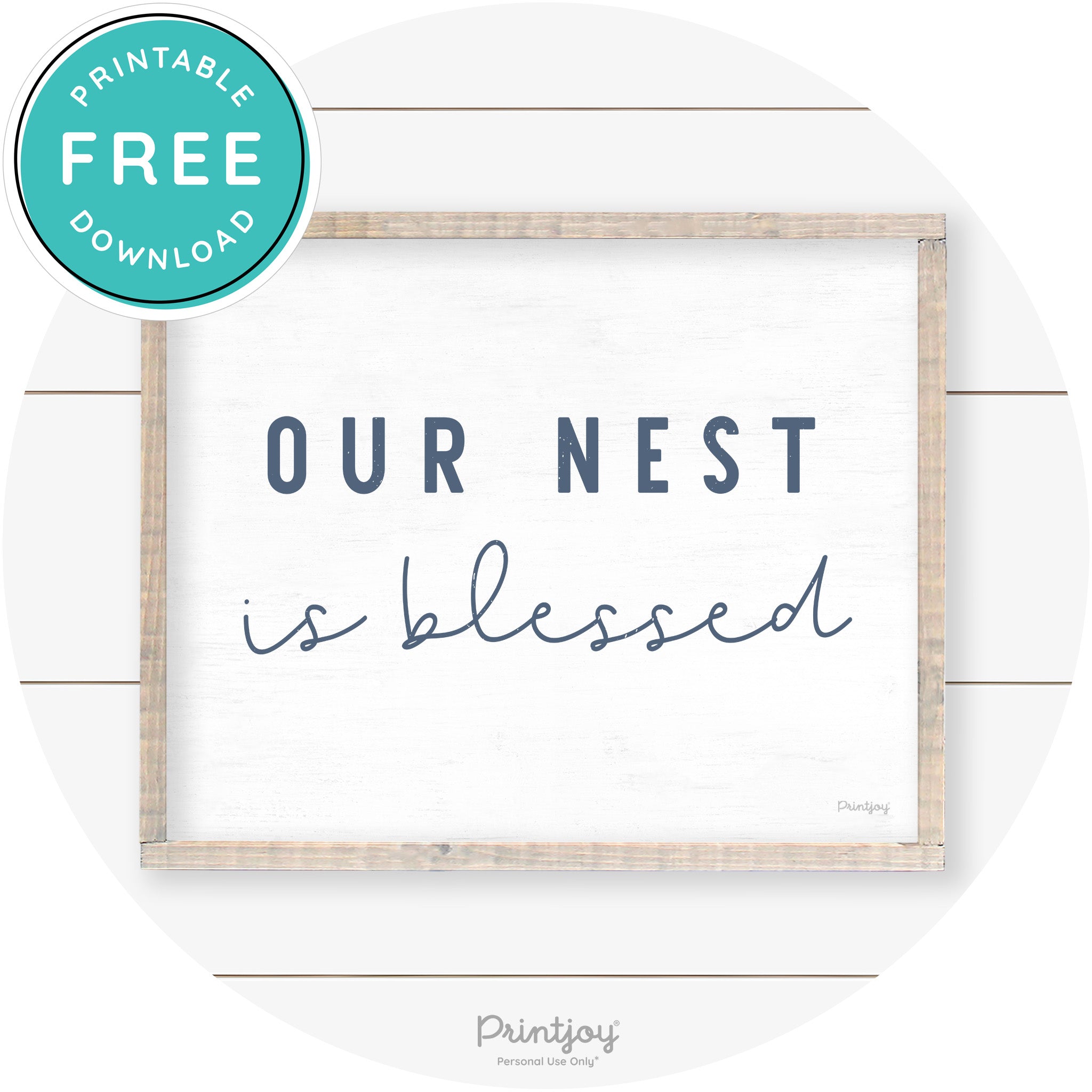 Our Nest Is Blessed Farmhouse Living Room Wall Art Free Printable - Printjoy