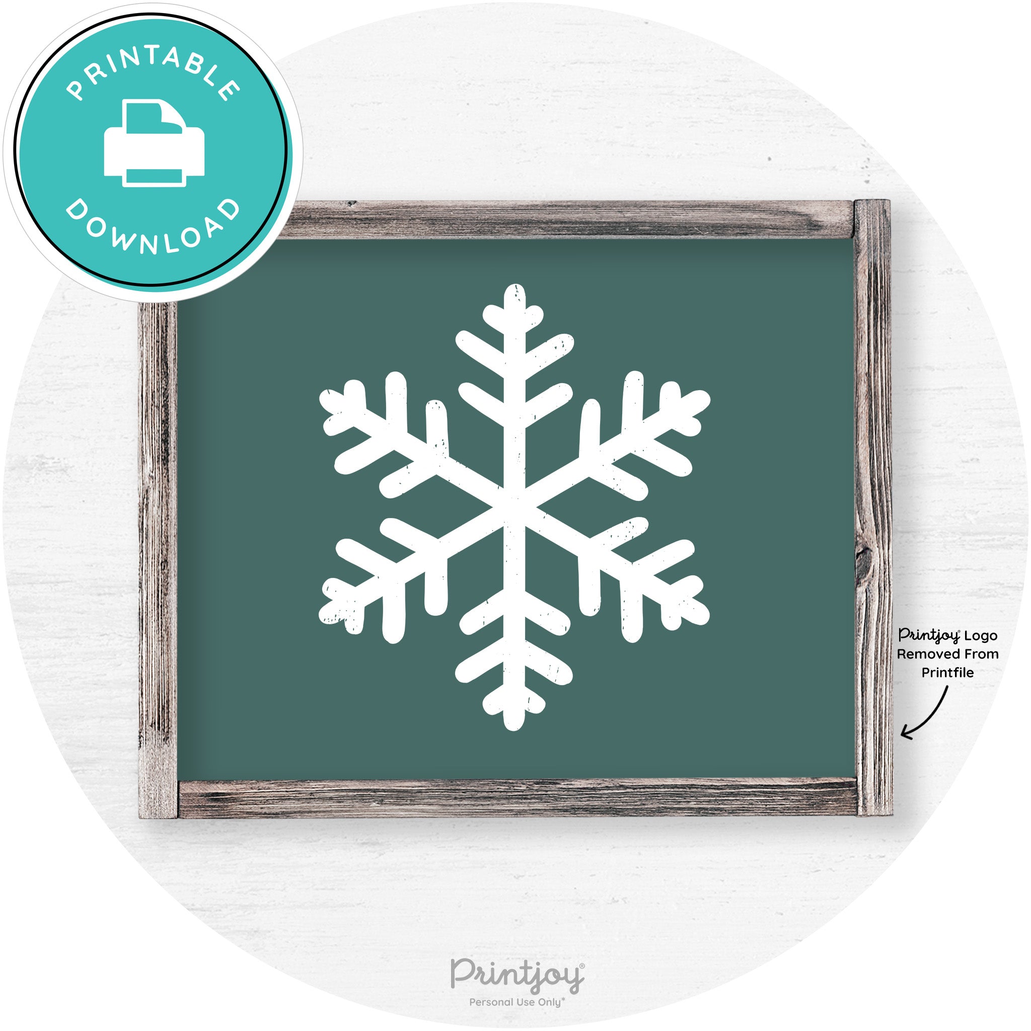 Snowflake Silhouette Winter Farmhouse Wall Art Decor Free Printable - Printjoy