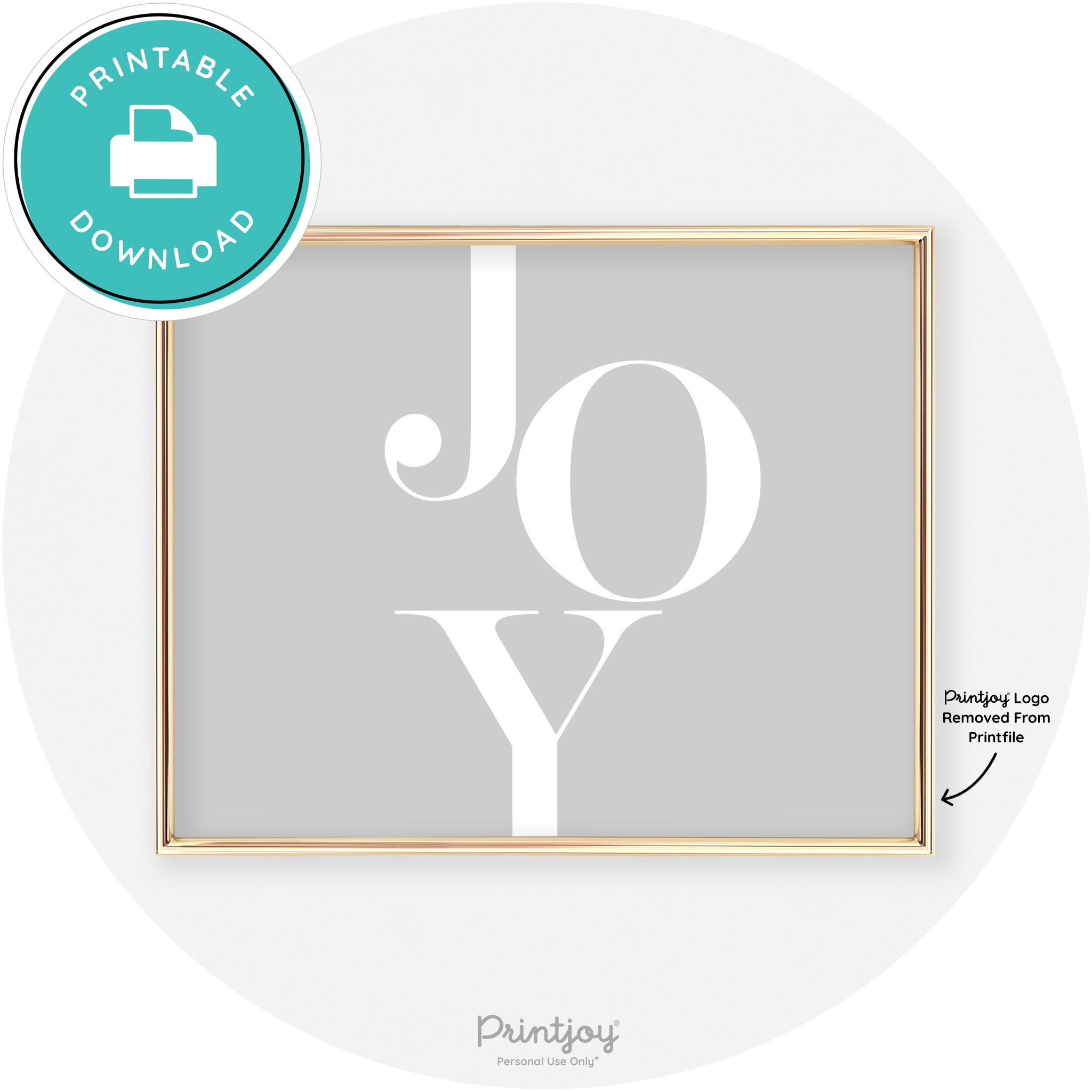 Joy Typography Cute Simple Modern Wall Art Decor Free Printable - Printjoy