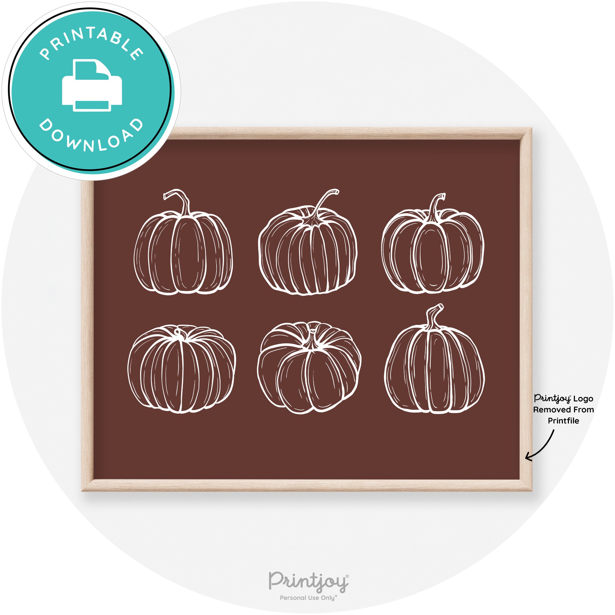 Fall Pumpkin Drawings Transitional Decor Wall Art Free Printable - Printjoy