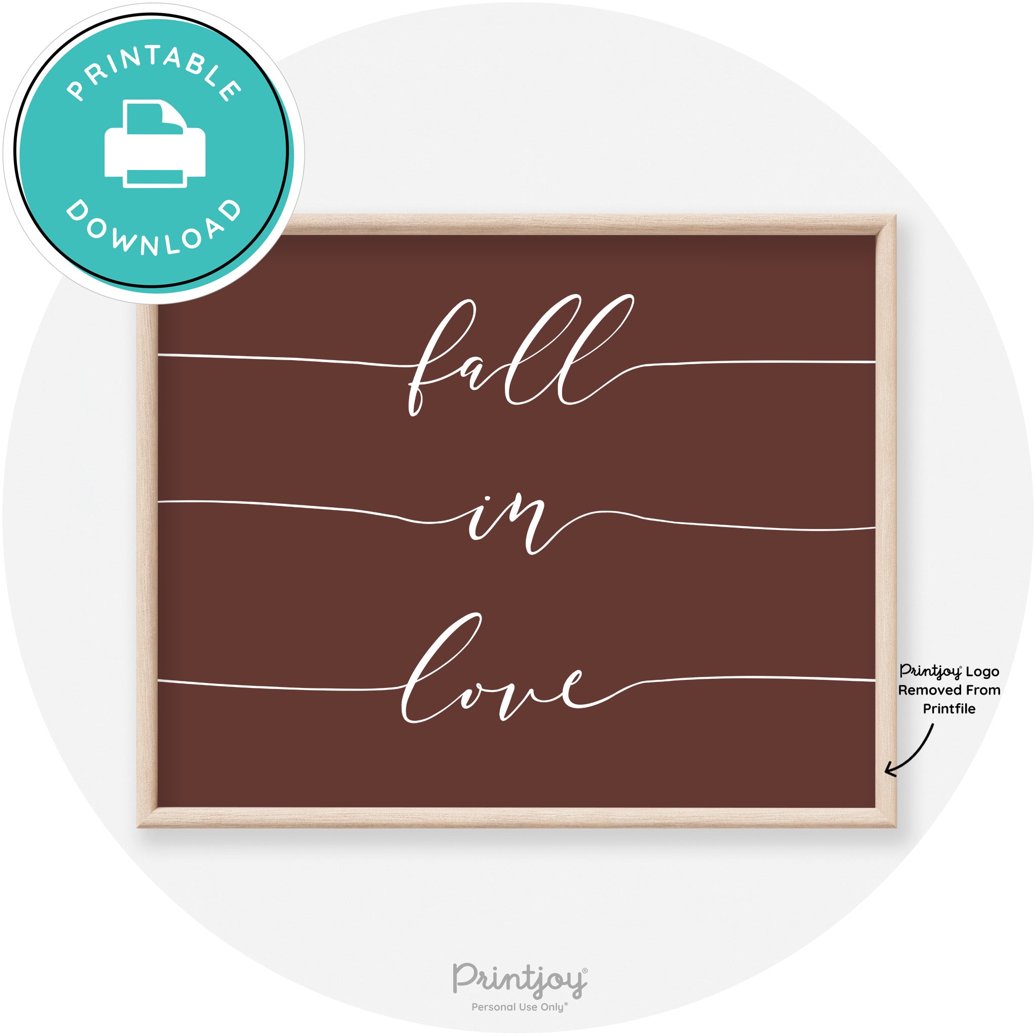 Fall In Love Autumn Modern Transitional Wall Art Decor Free Printable - Printjoy