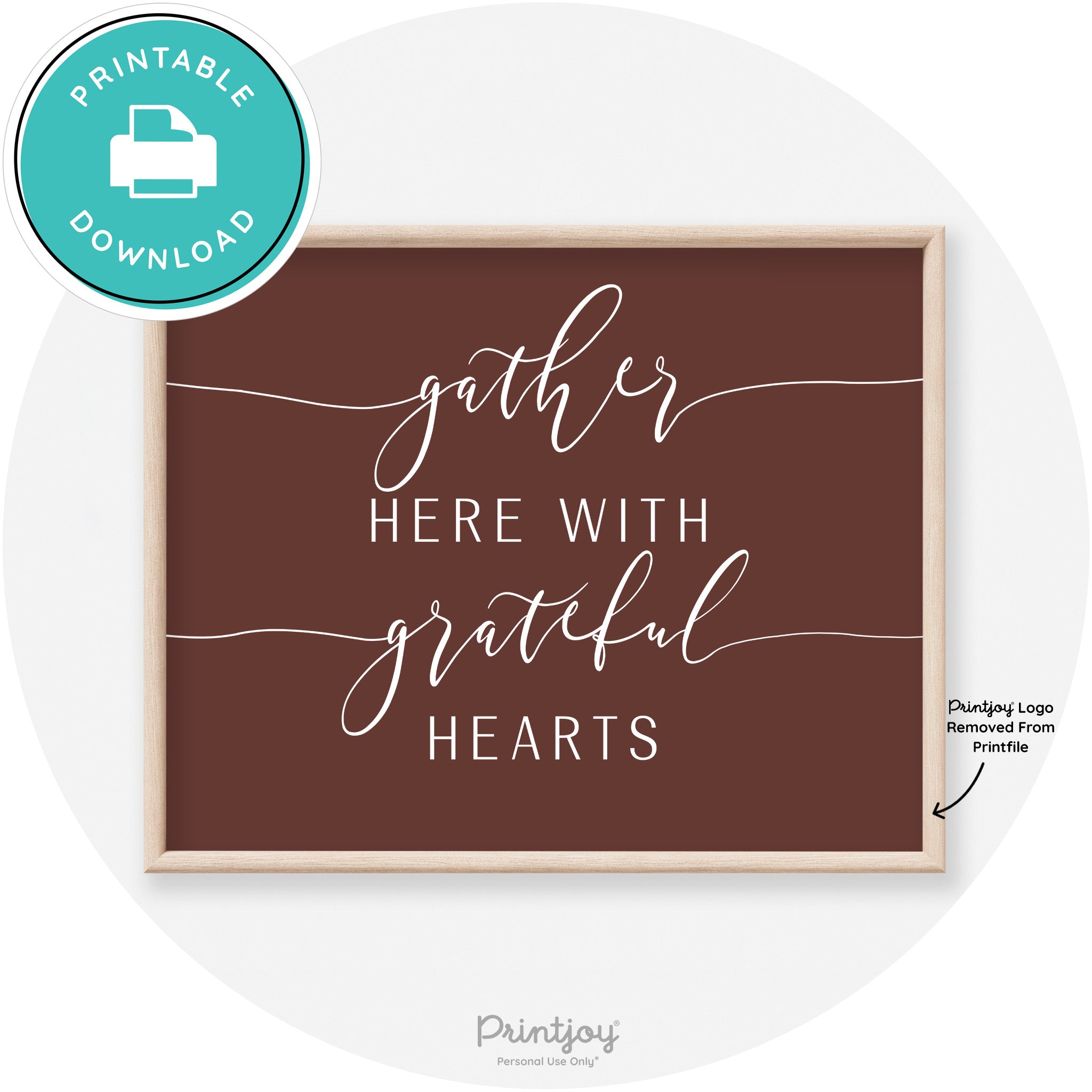Gather Here Grateful Hearts Thanksgiving Transitional Art Free Printable - Printjoy