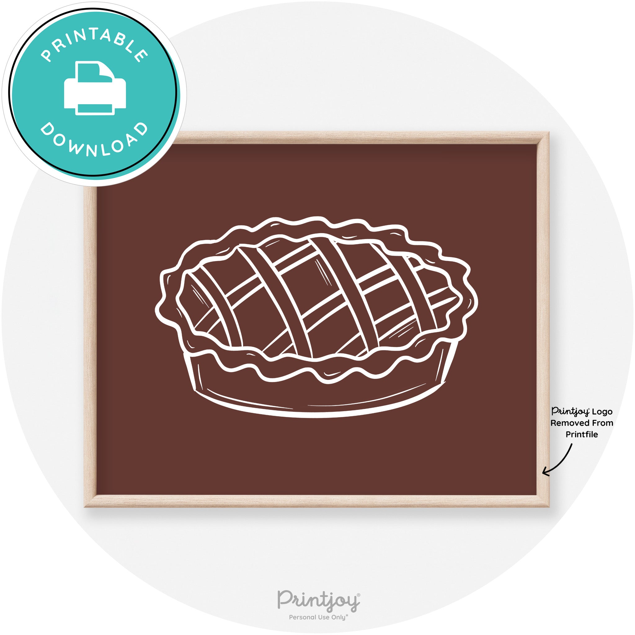 Pie Drawing Thanksgiving Modern Transitional Wall Art Free Printable - Printjoy